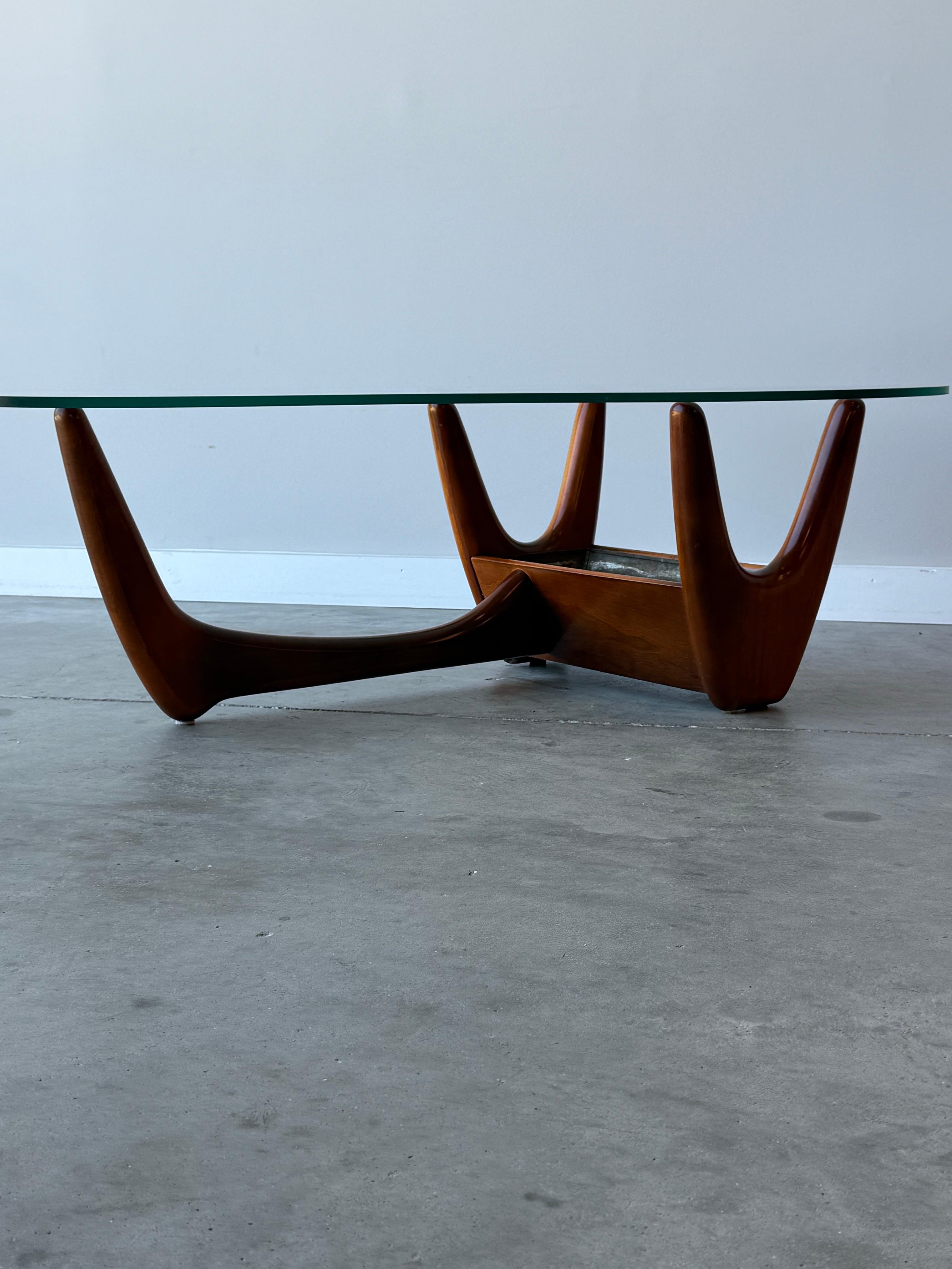 Mid-Century Sculptural Coffee Table with Planter 2