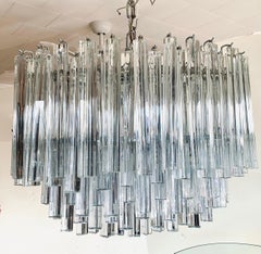 Mid-Century Sculptural Curved Camer Murano Glass Chandelier