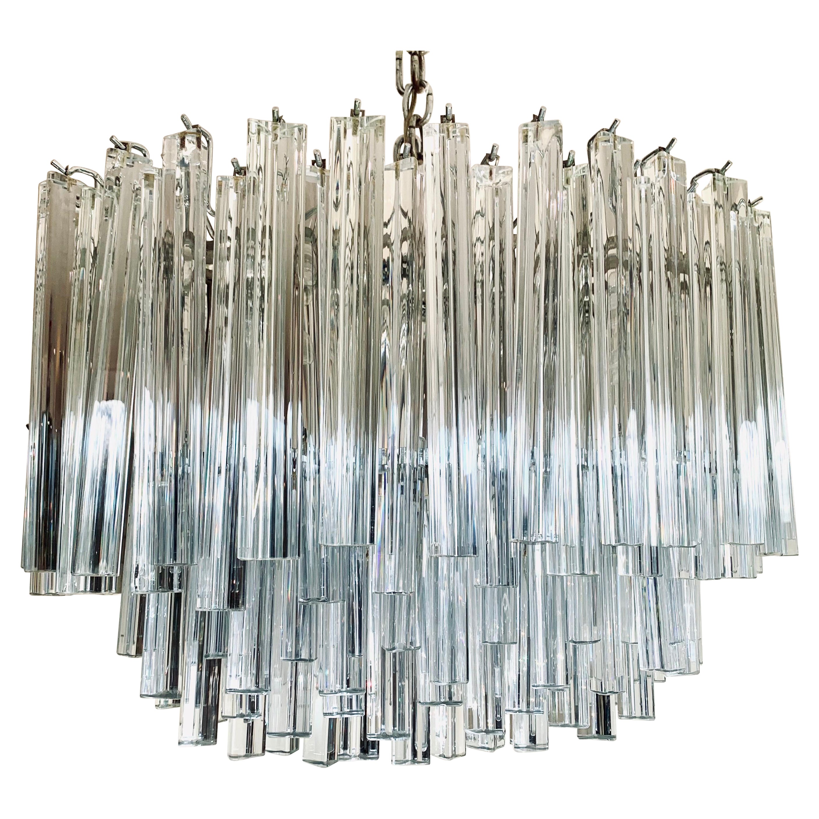 Lampadario scultoreo di metà secolo in vetro di Murano curvato Camer Glass