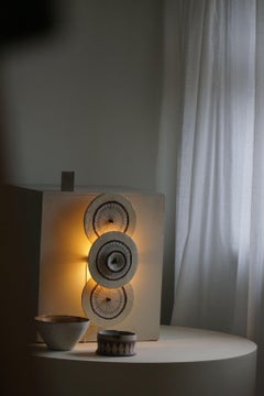Mid Century Sculptural Danish Ceramic Wall Sconce, Handmade, 1970s