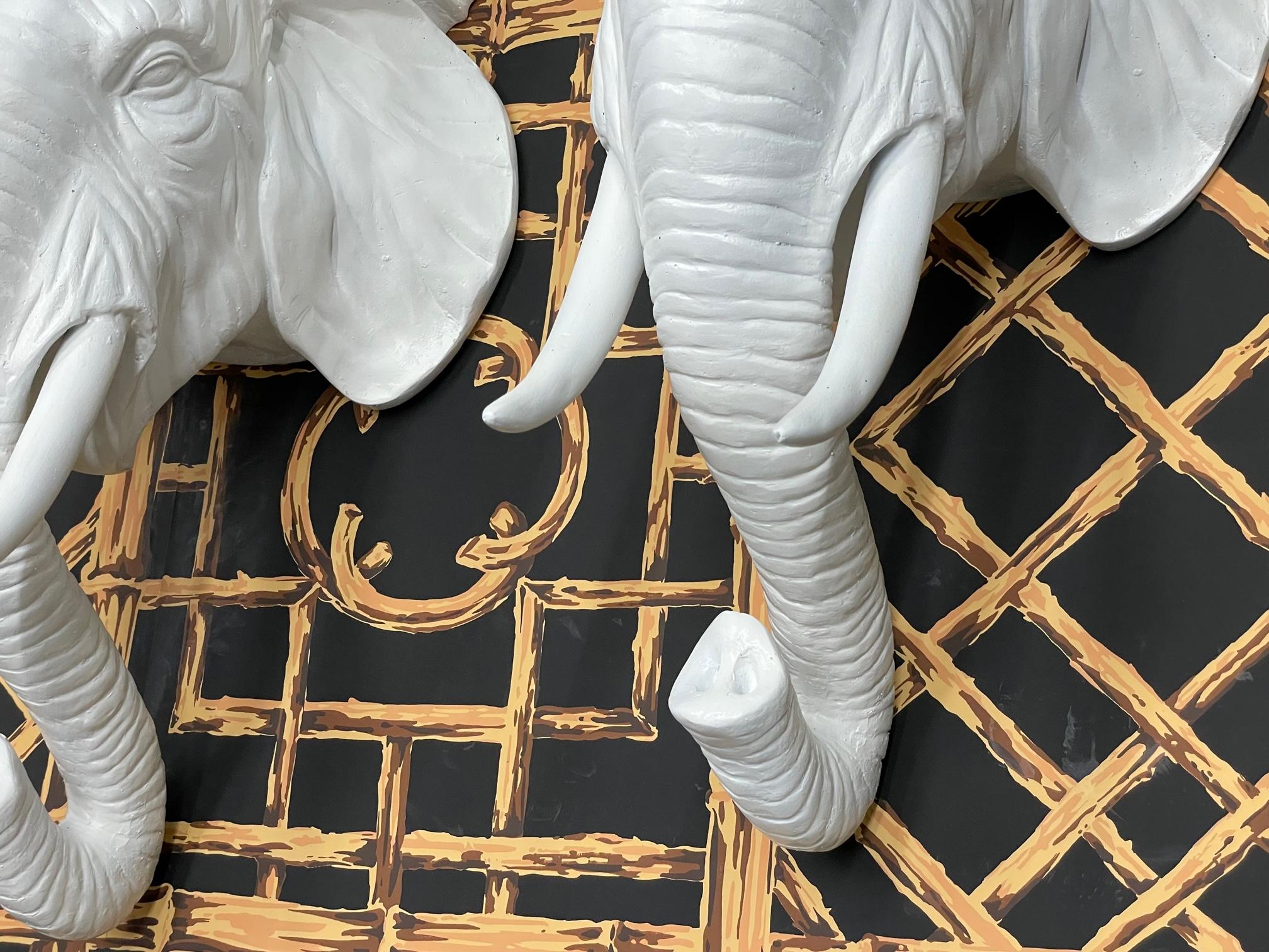 Ceramic Mid Century Sculptural Elephant Form Wall Shelves For Sale