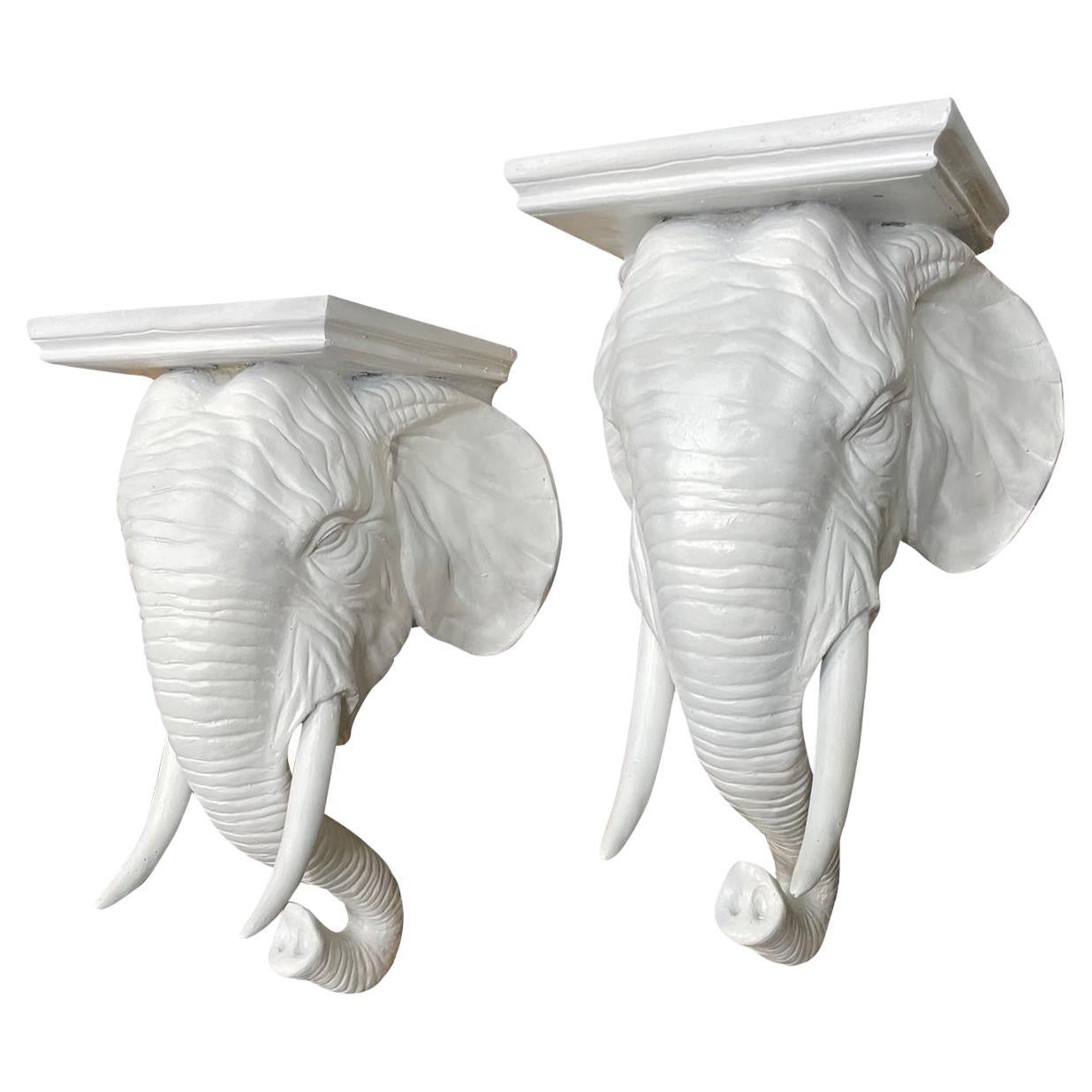 Mid Century Sculptural Elephant Form Wall Shelves For Sale