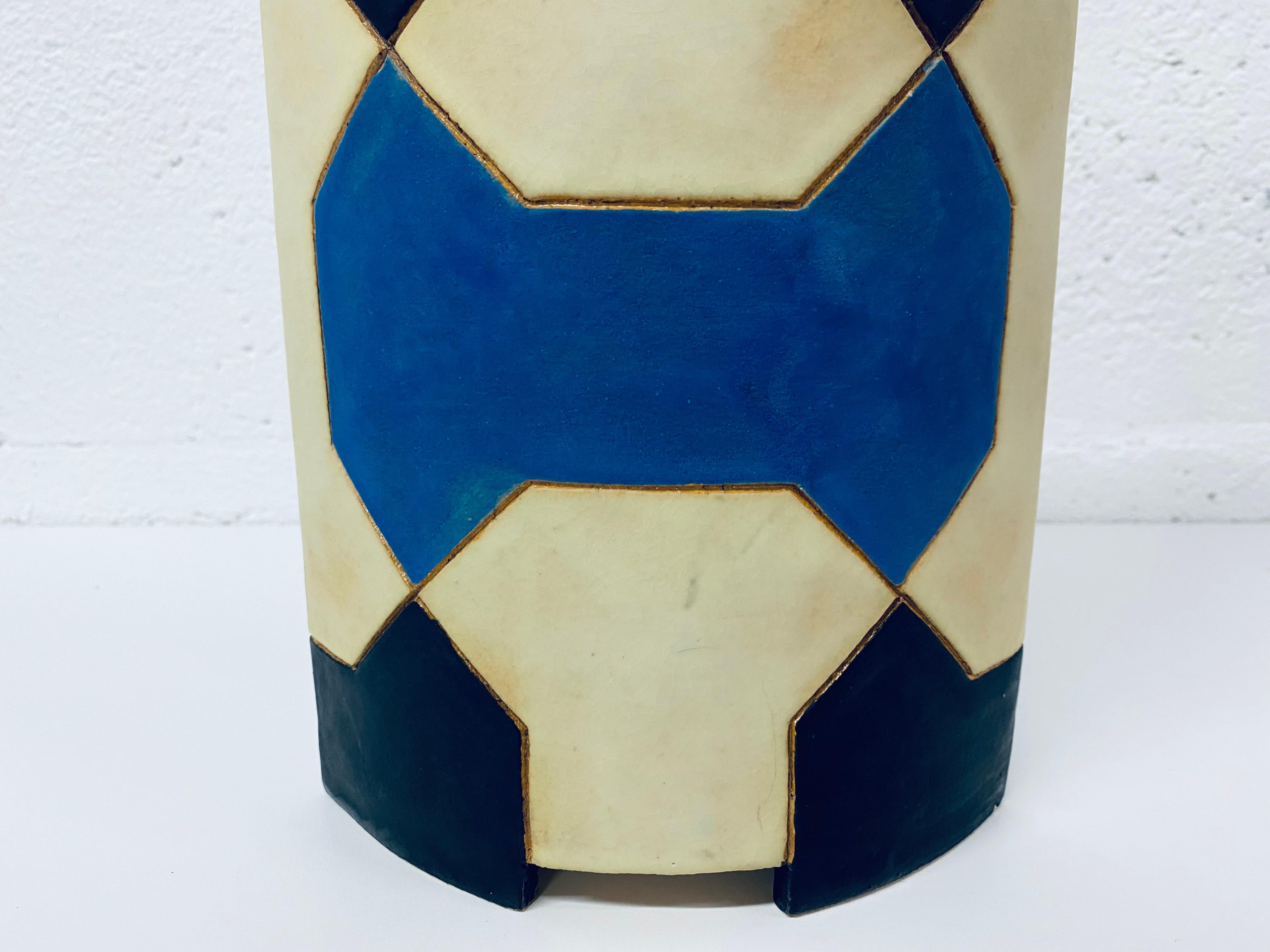 Midcentury Sculptural Geometric Vase Signed by Artist 2