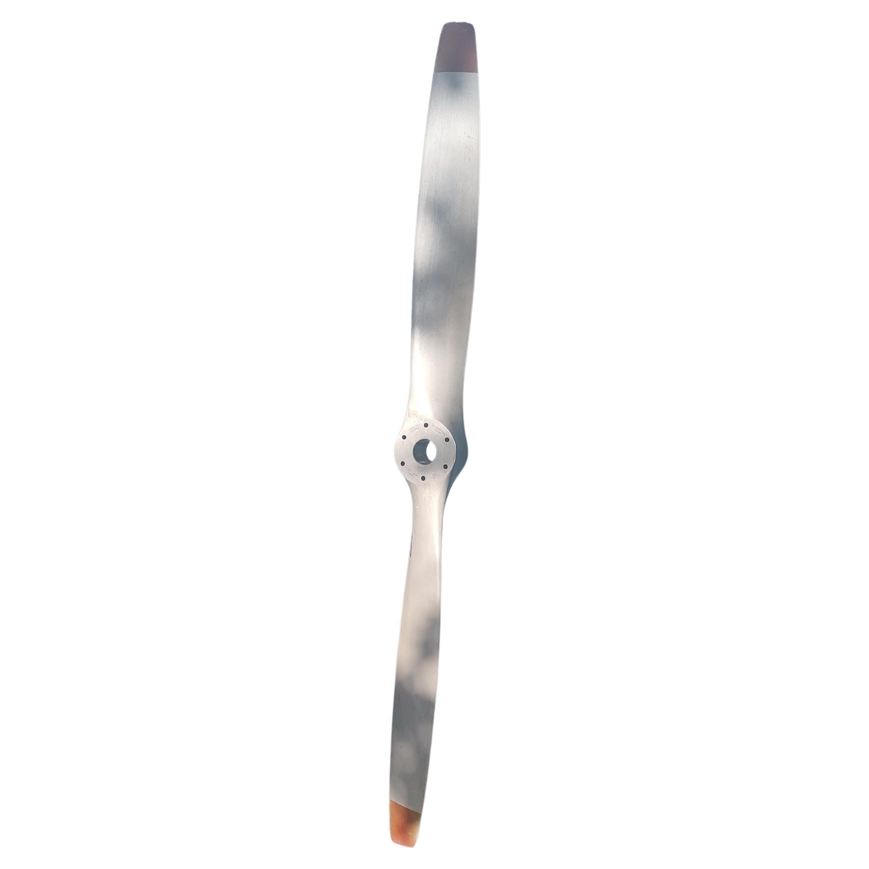 Fantastic all aluminum and a large heavy vintage airplane propeller by Sensenich Corp from the sixties off of a piper cub. Not to be reused as a working propeller, purely for decorating. In excellent vintage condition with minimal wear.
74 x 6 x 3.5
