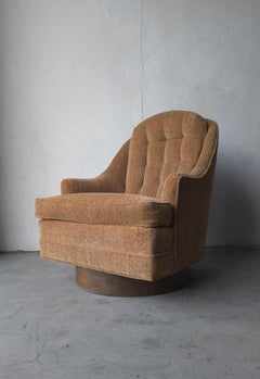 Mid Century Sculptural High Back Swivel Chair