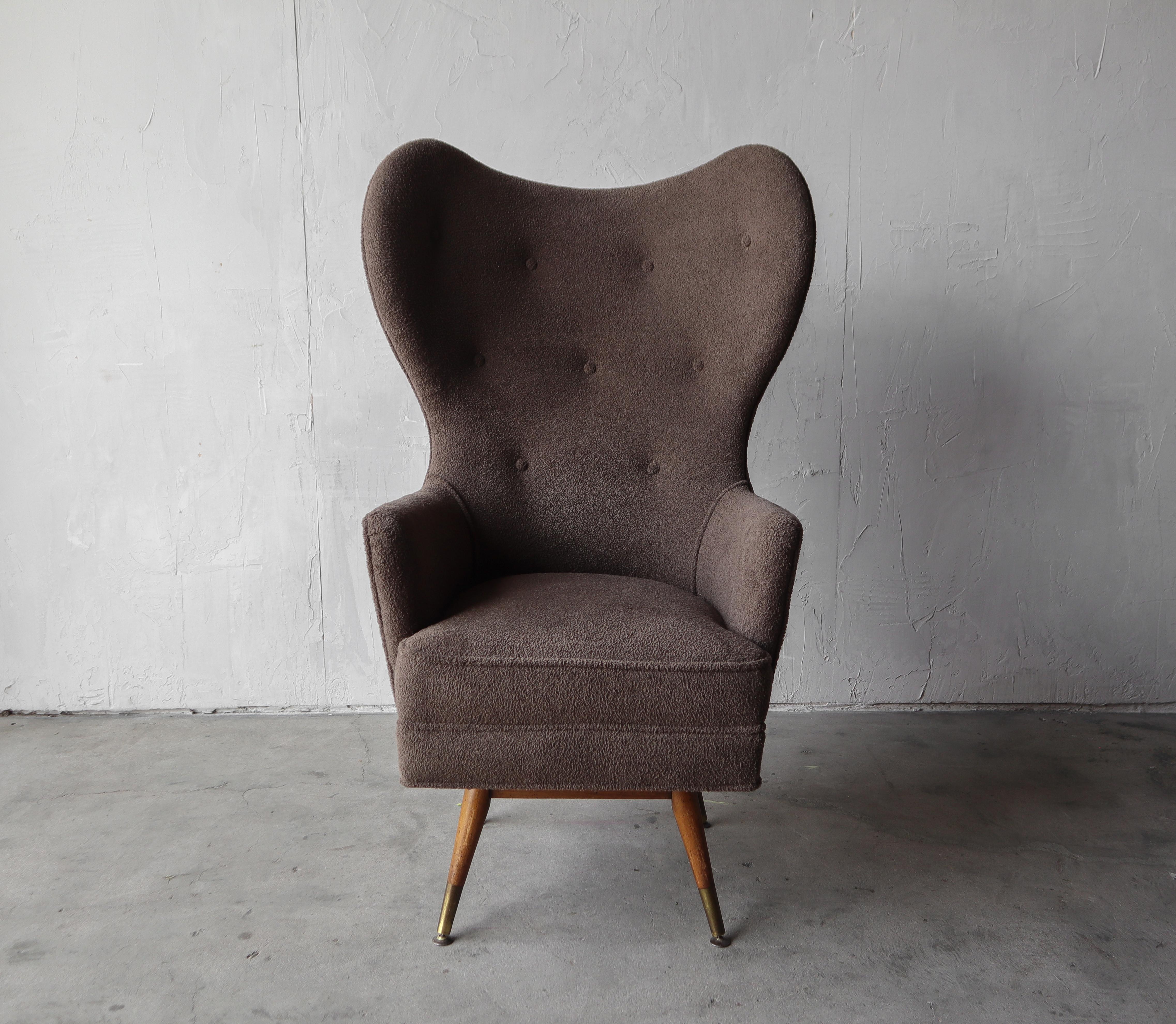 high back boucle chair