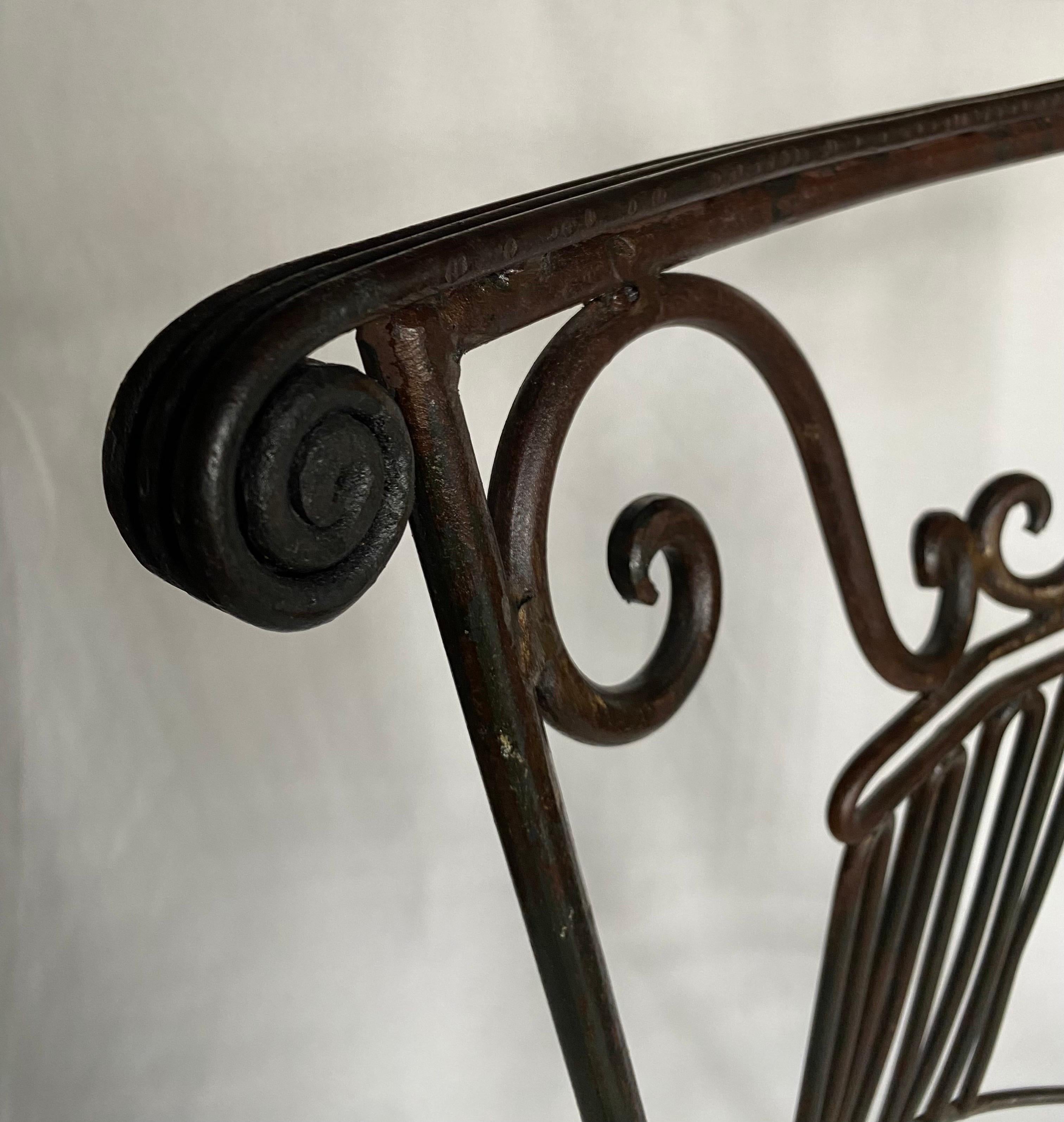 Mid Century Sculptural Neoclassical Style Iron Column Side or Accent Chair  For Sale 6