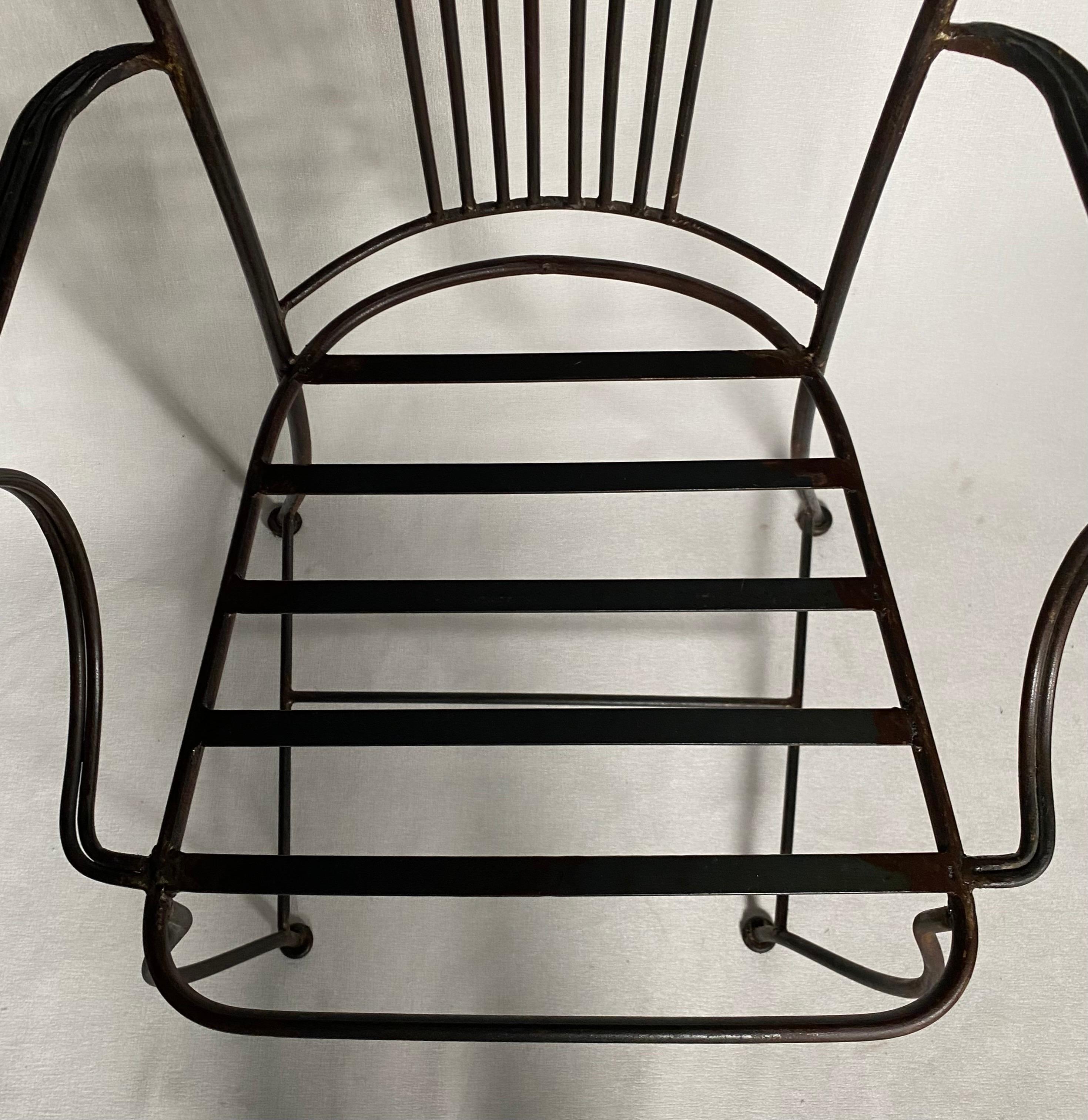 Mid Century Sculptural Neoclassical Style Iron Column Side or Accent Chair  For Sale 1