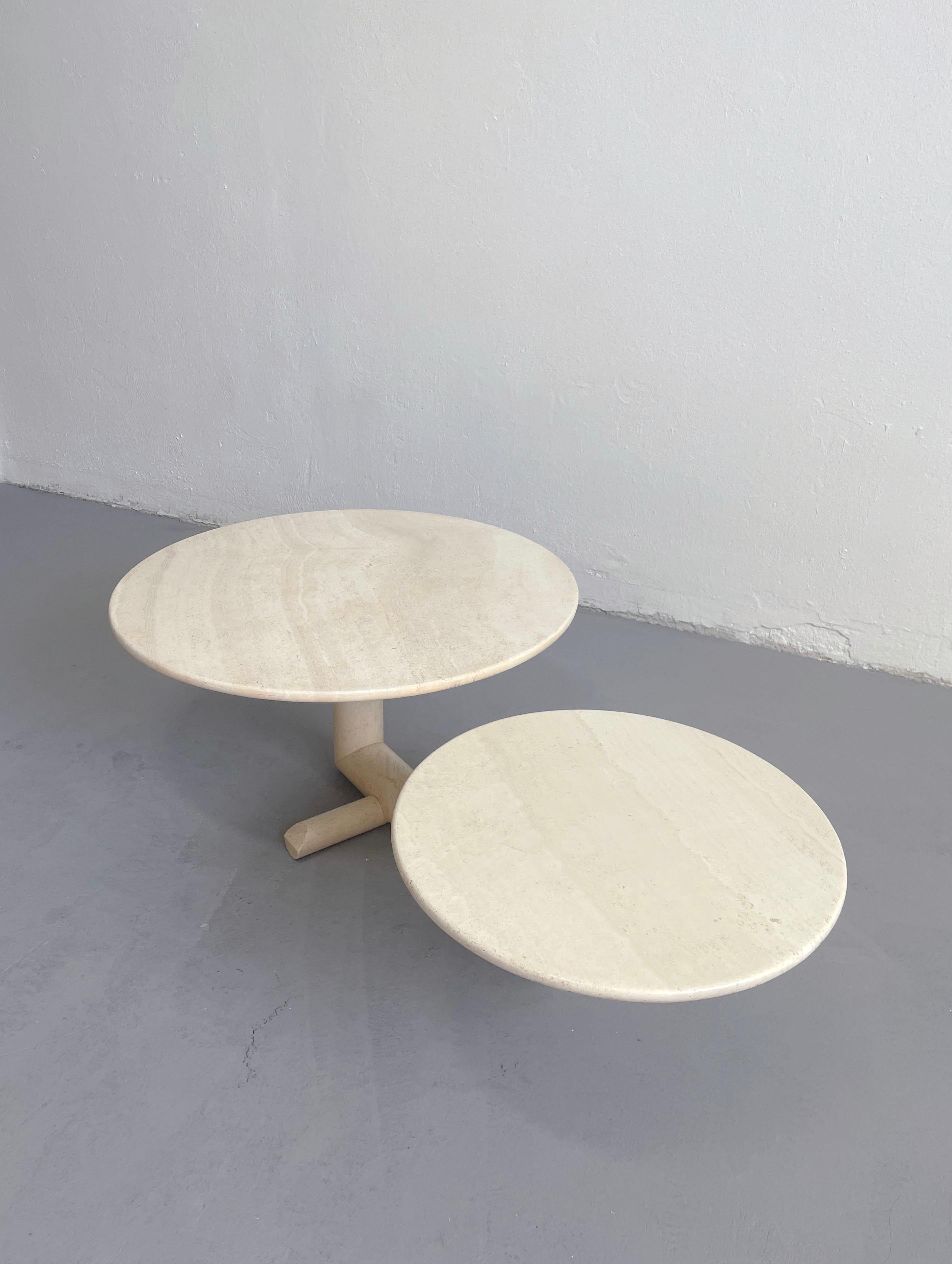 Mid-Century Sculptural Italian Travertine Coffee Table, Minimalist Design, 1980s 4