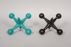 Mid Century Sculptural Jacks Jax Bookends by Bill Curry