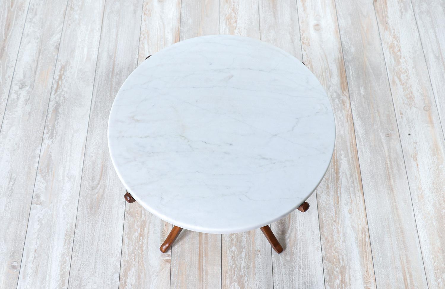 Mid-20th Century Mid-Century Sculptural Jax Side Table with Marble Top