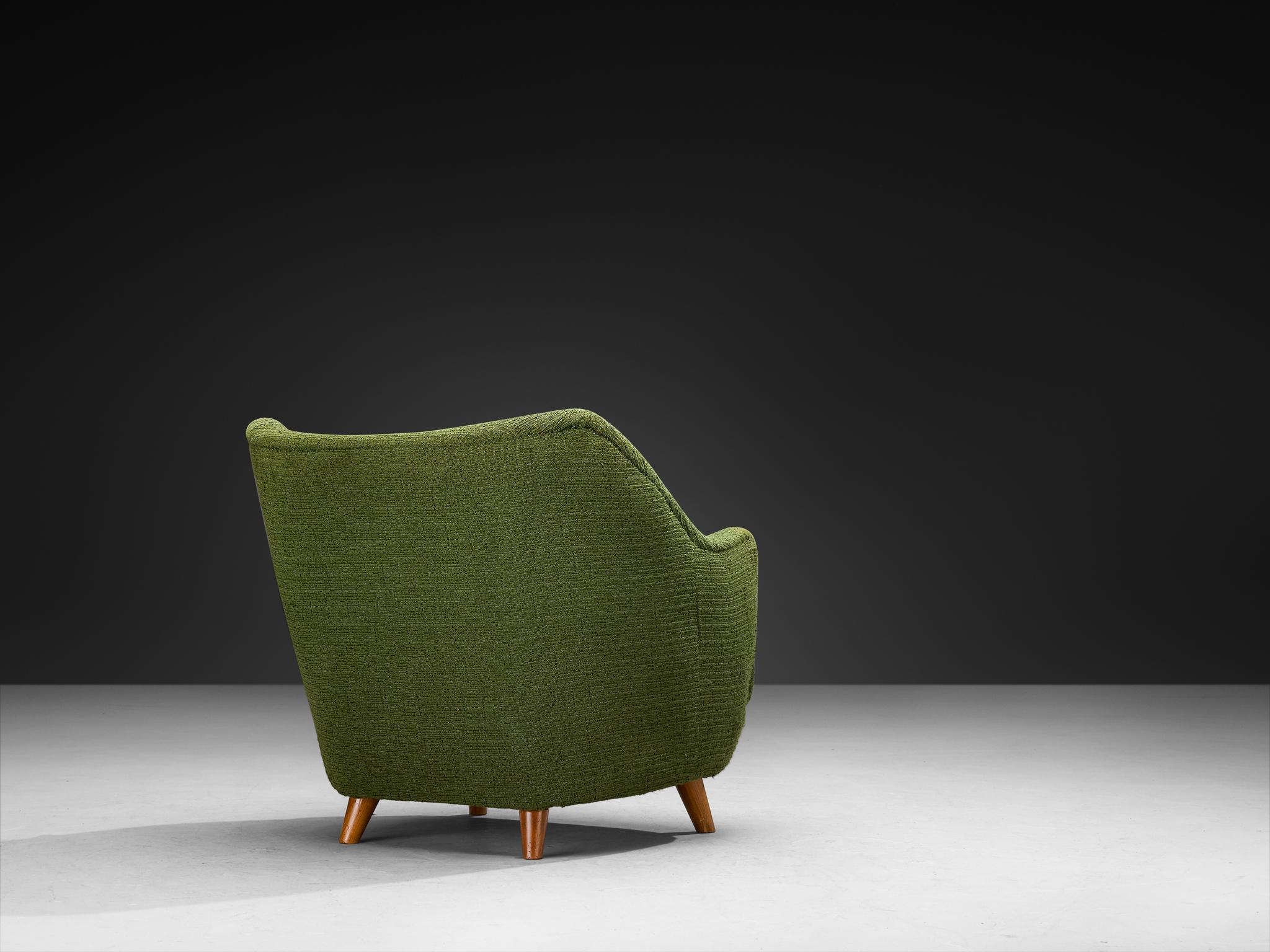 Chaise longue sculpturale du milieu du siècle avec accoudoirs intégrés Bon état - En vente à Waalwijk, NL