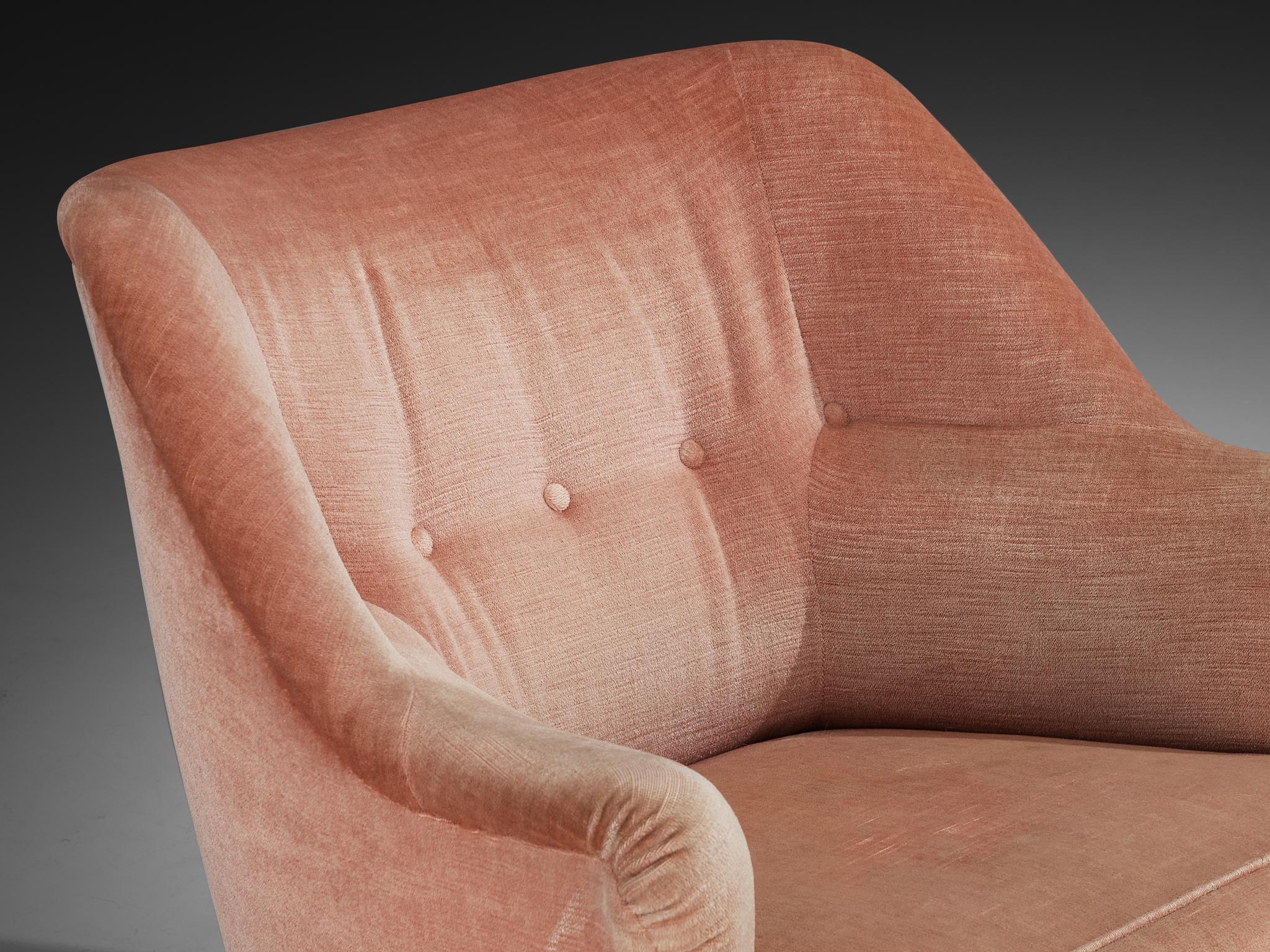 Silla de salón escultural de mediados de siglo con reposabrazos integrados mediados del siglo XX en venta
