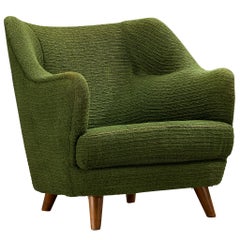 Mid-Century Sculptural Lounge Chair with Integrated Armrests