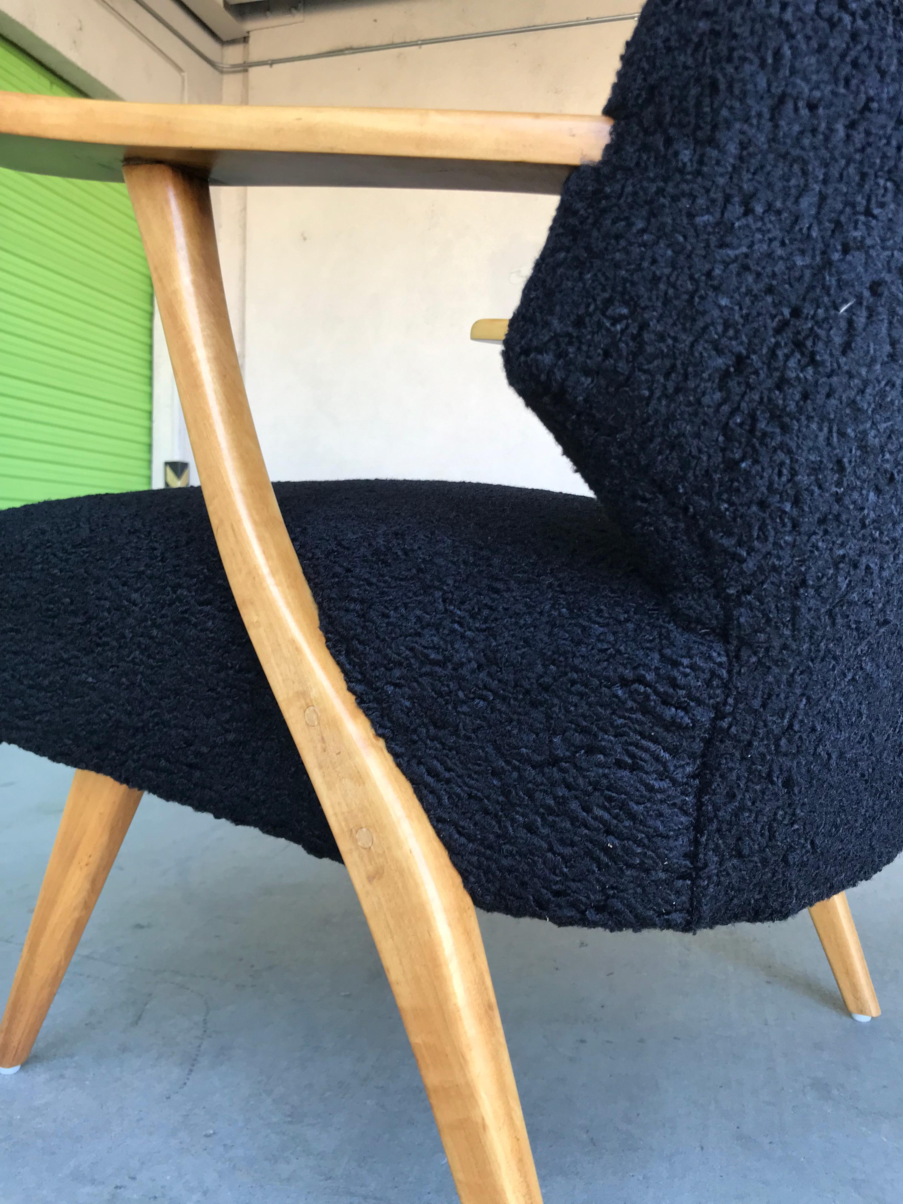 Upholstery Mid Century Modern Lounge Chairs   For Sale