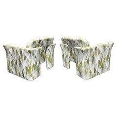 Mid Century Sculptural Lounge Chairs in French Upholstery