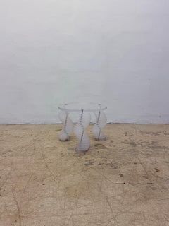 Mid-Century Sculptural Lucite Side Table with Spiral Lucite Legs, 1970s