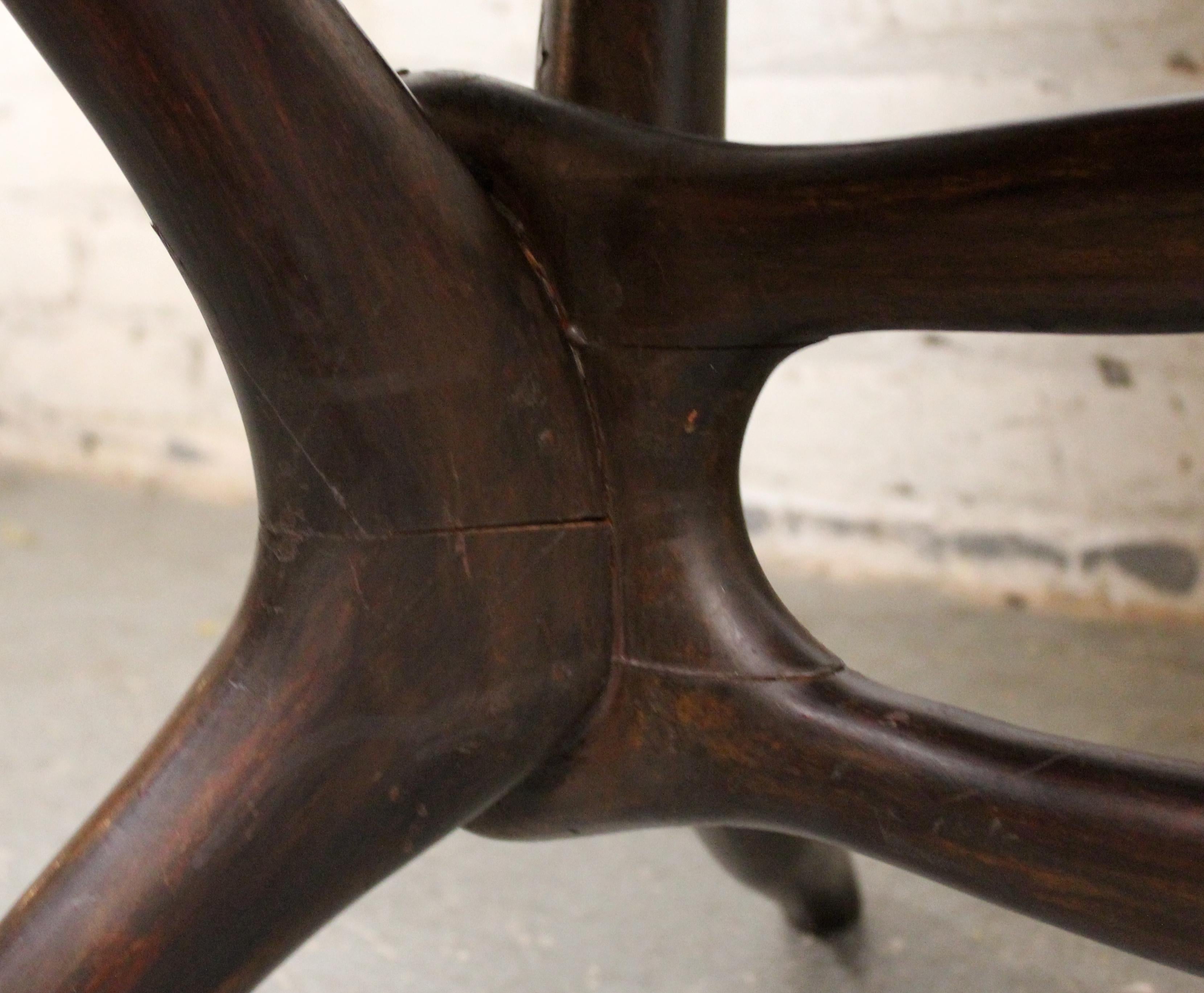Mid-Century Sculptural Mahogany & Glass Italian Table by Dotti 6