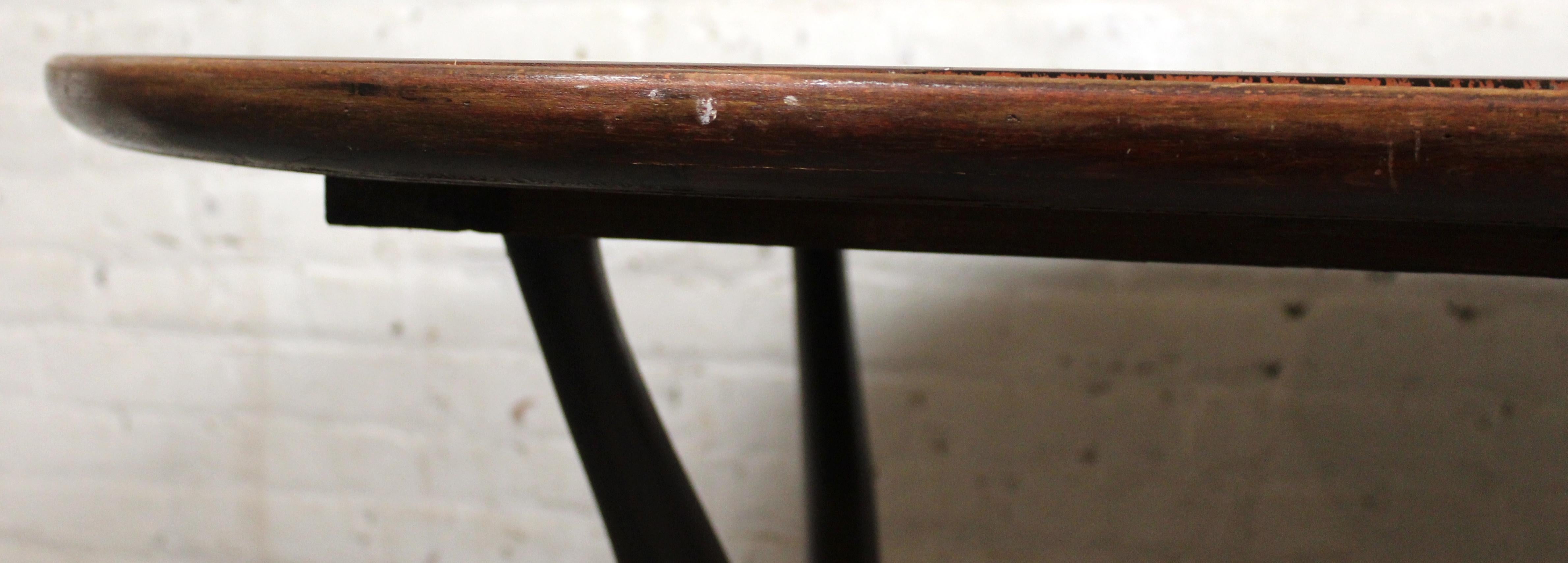 Mid-Century Sculptural Mahogany & Glass Italian Table by Dotti 3