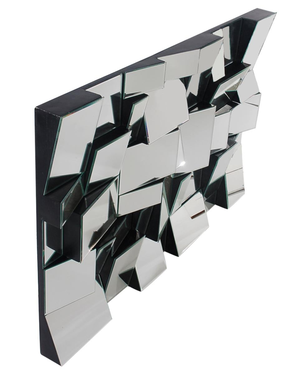 American Midcentury Sculptural Modern Slopes Wall Mirror Designed by Neal Small