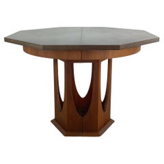 Vintage Mid-Century Sculptural Pedestal Dining Table w/ Leaves