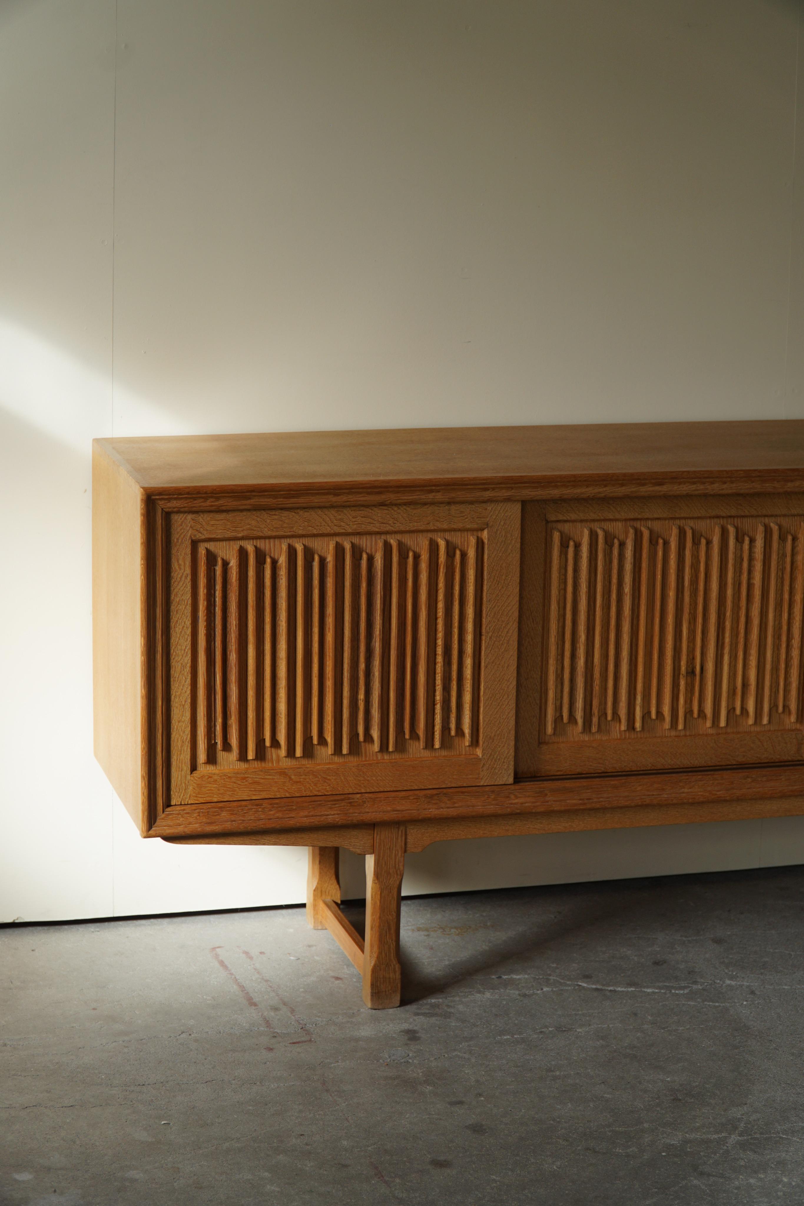 Hand-Crafted Midcentury Sculptural Sideboard in Oak, Made by a Danish Cabinetmaker, 1960s