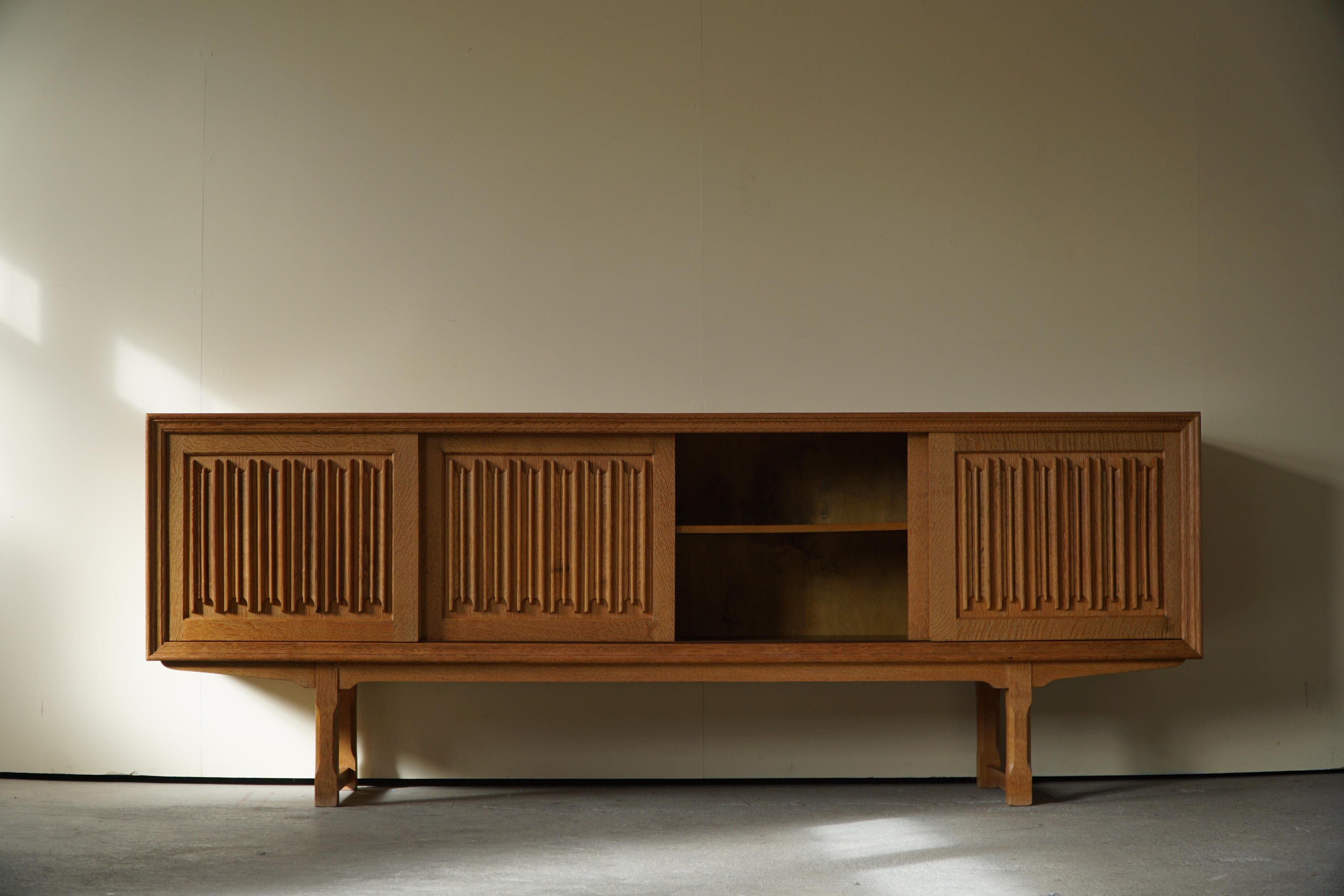 20th Century Midcentury Sculptural Sideboard in Oak, Made by a Danish Cabinetmaker, 1960s