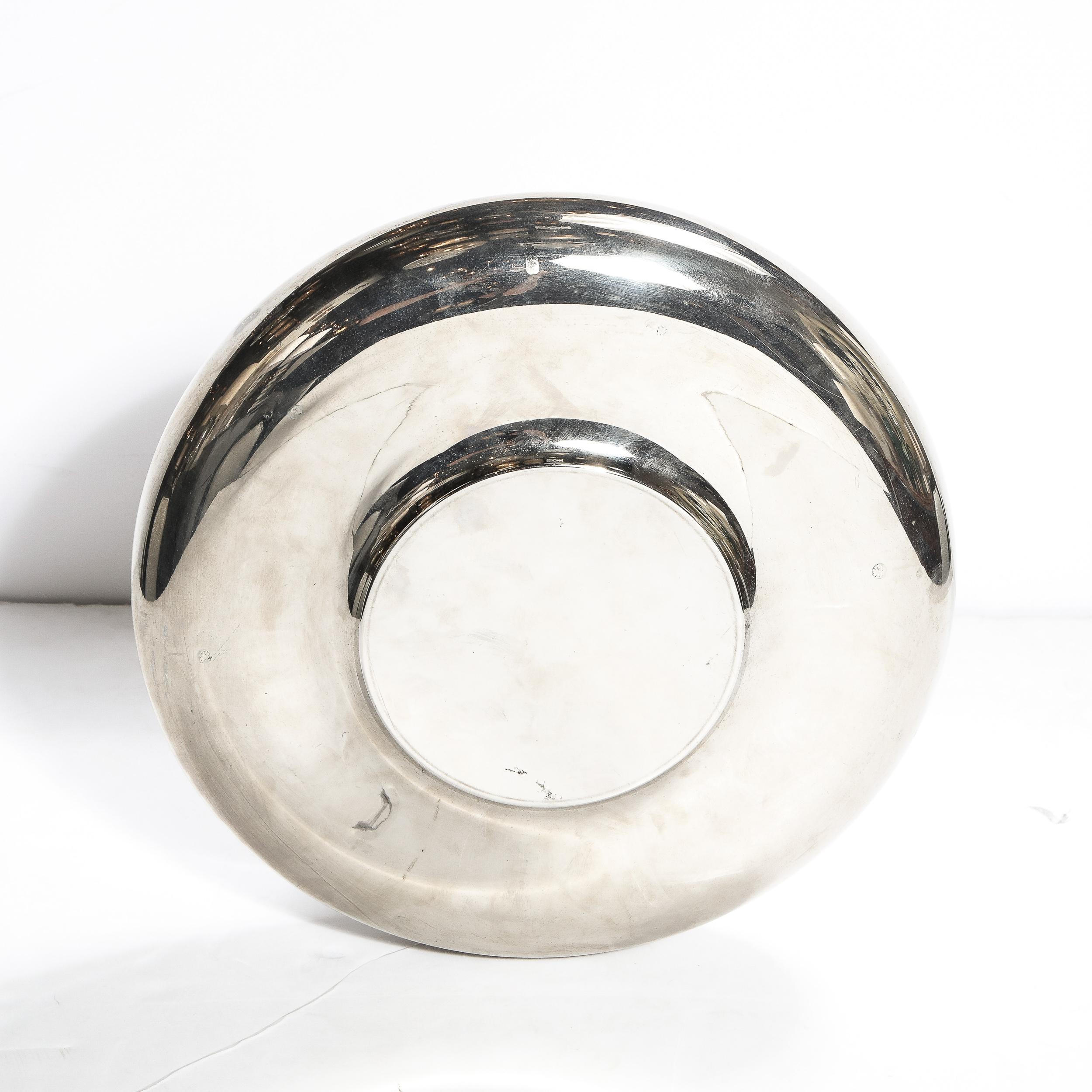Chrome Vase sinueux sculptural mi-siècle avec col allongé en chrome poli en vente