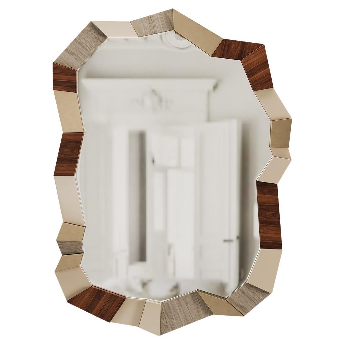 Mid-Century Sculptural Taccato Mirror by Mavo Atelier, Handcrafted in Portugal