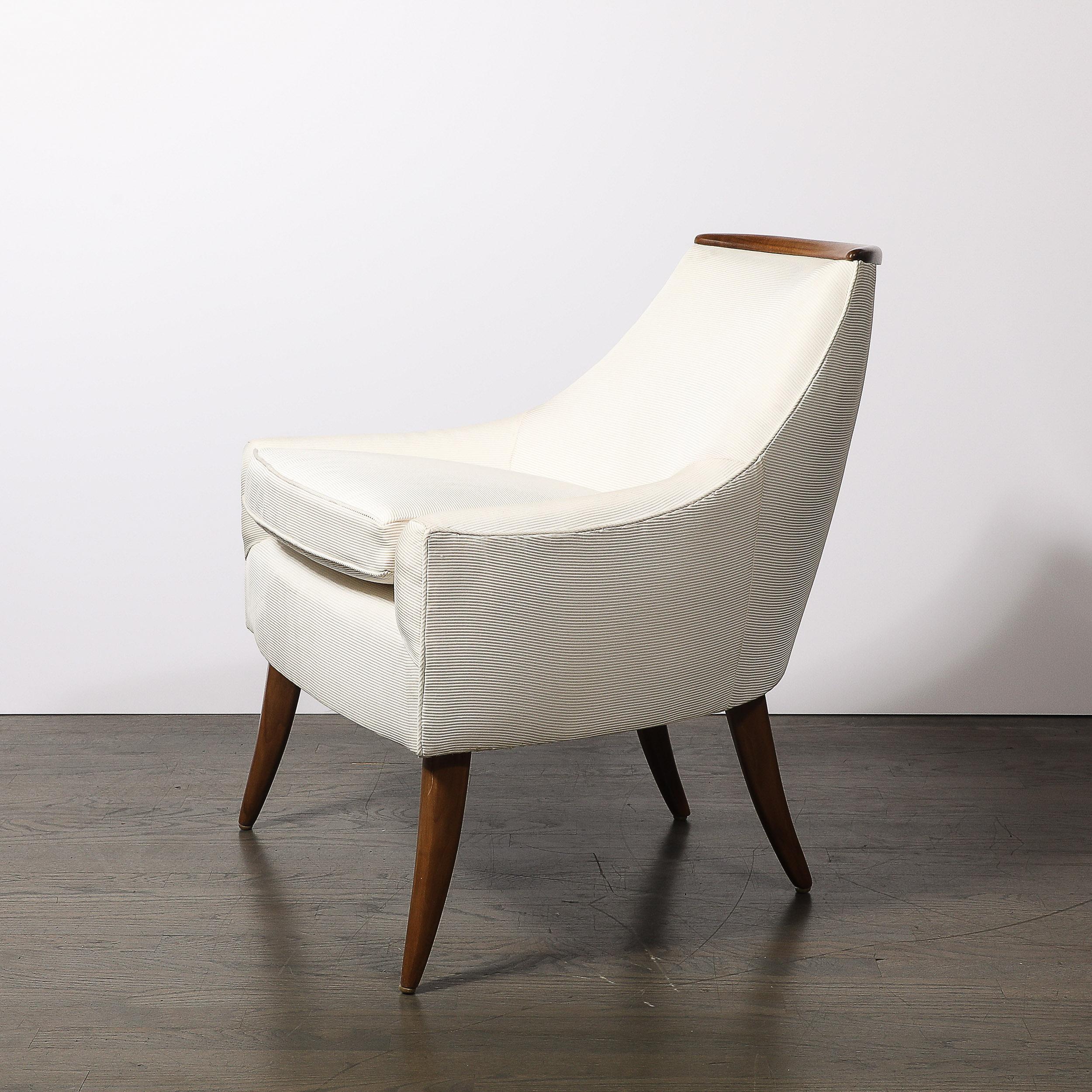 Fabric Mid-Century Sculptural & Tapered Lounge Chairs in Walnut By Adrian Pearsall For Sale