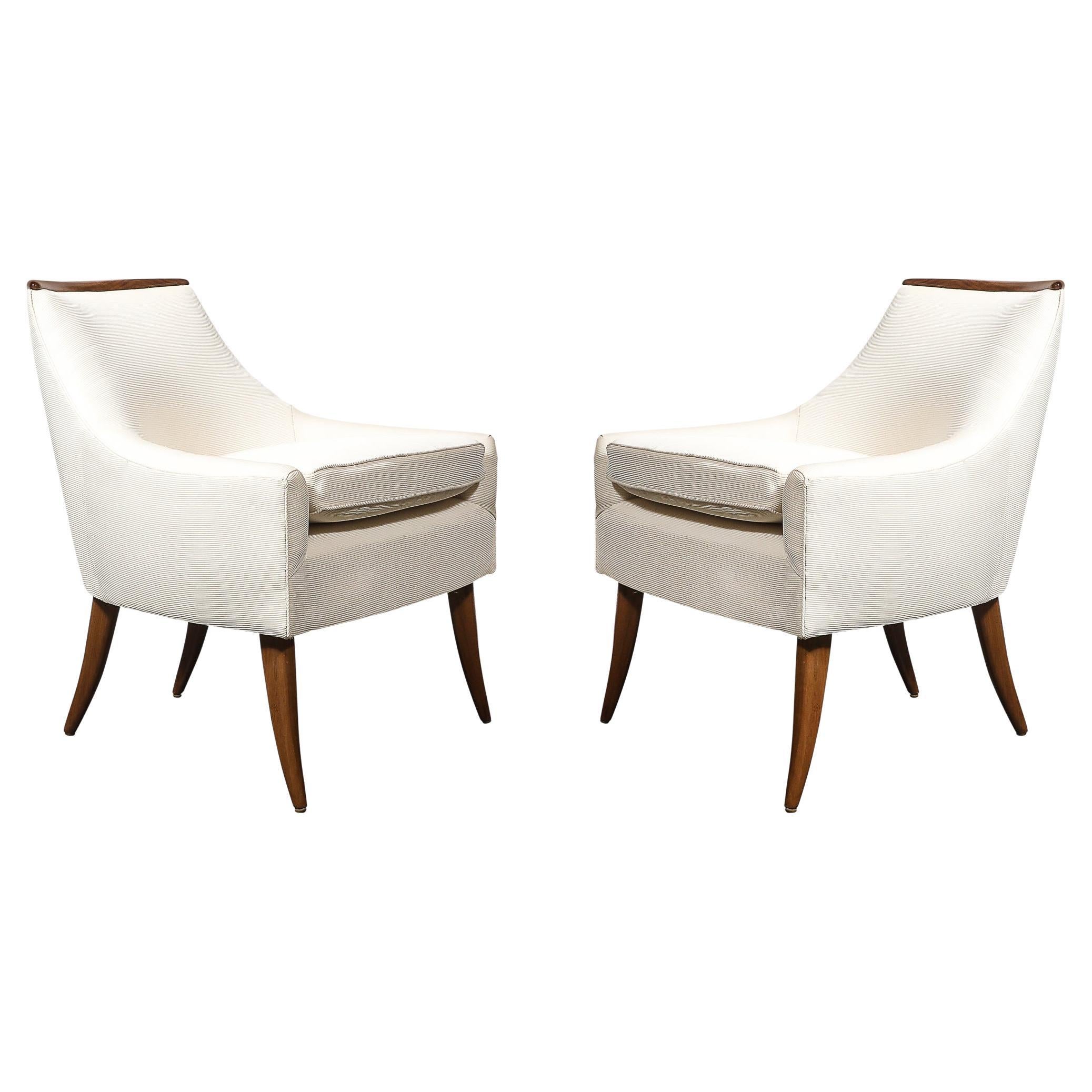 Mid-Century Sculptural & Tapered Lounge Chairs in Walnut By Adrian Pearsall For Sale