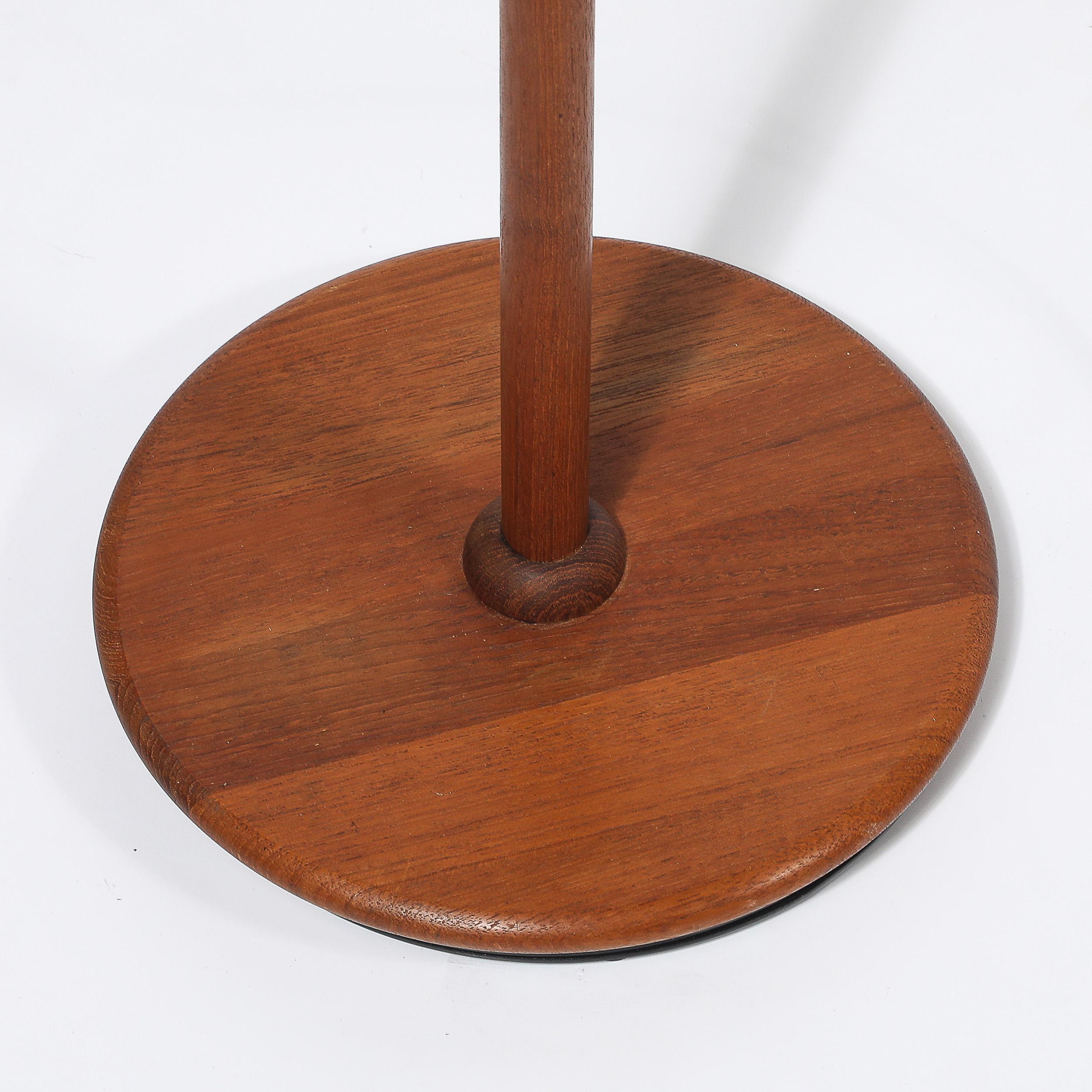 Lampada da terra regolabile in teak scultoreo di metà secolo con paralume in carta d'archivio personalizzato in vendita 5
