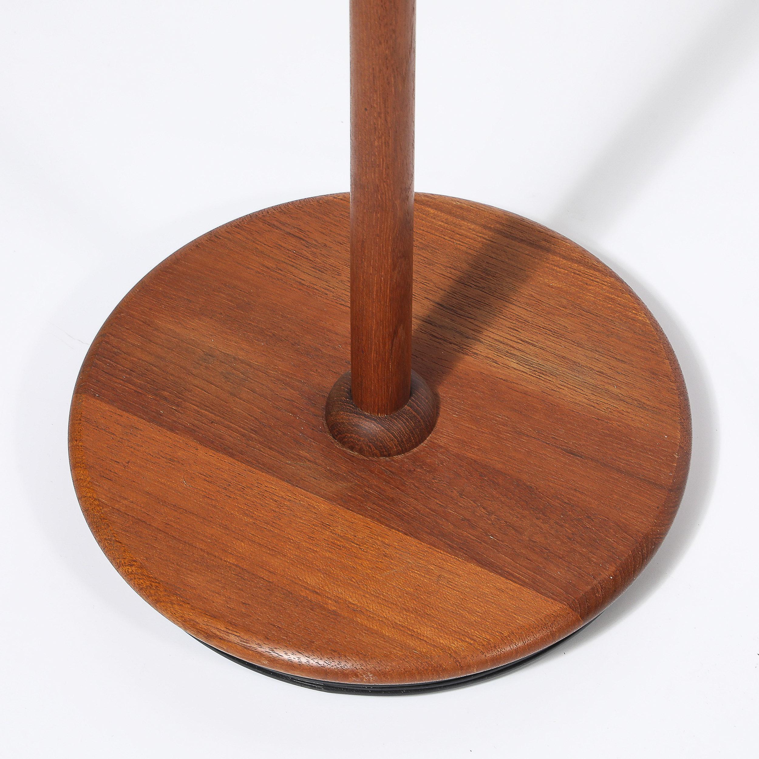 Lampada da terra regolabile in teak scultoreo di metà secolo con paralume in carta d'archivio personalizzato in vendita 9