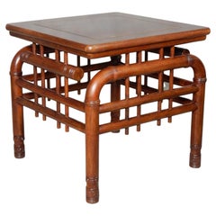 Mid-Century Sculptural Bentwood Teak Birdcage Sofa Tables