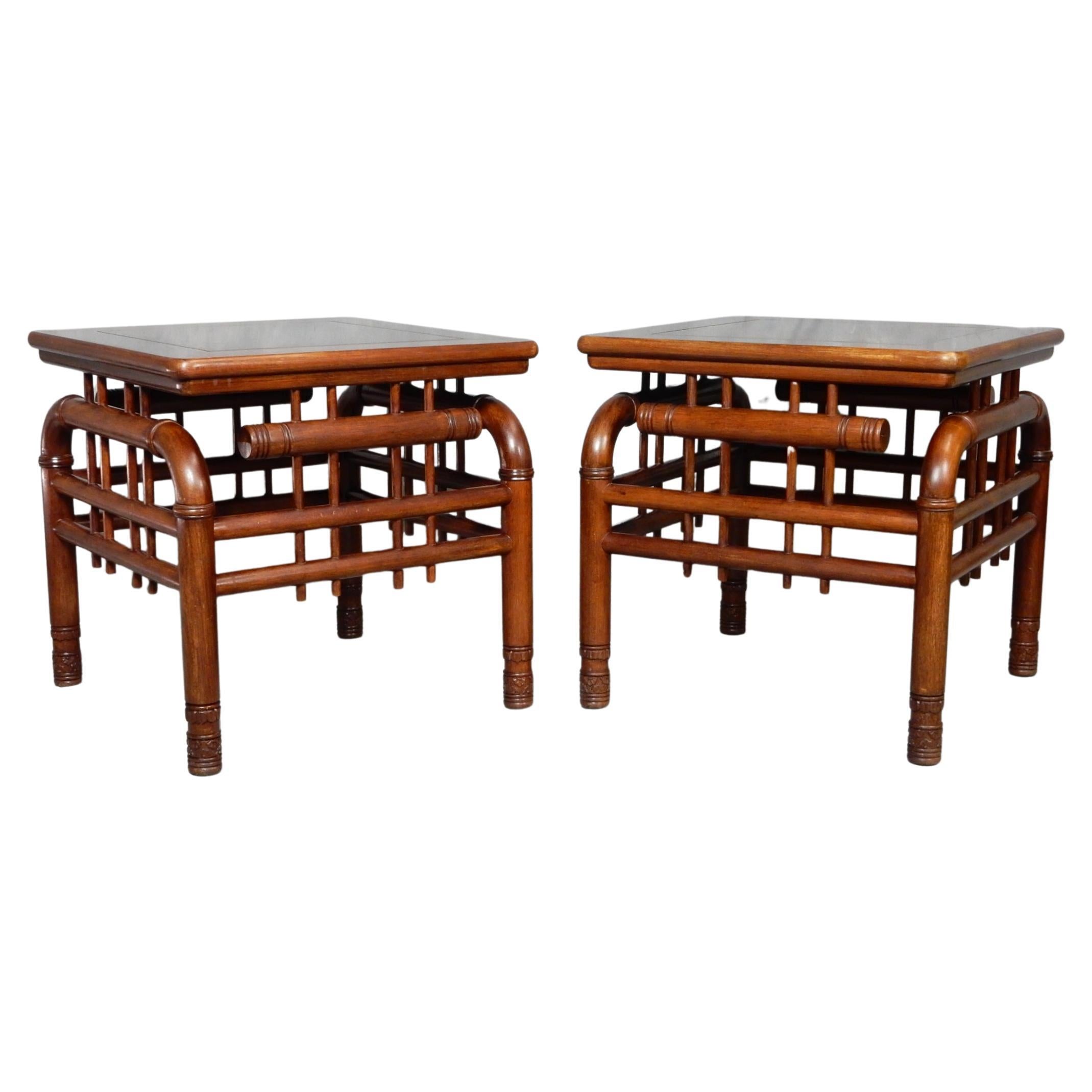 Mid-Century Sculptural Bentwood Teak Birdcage Sofa Tables In Good Condition For Sale In Las Vegas, NV