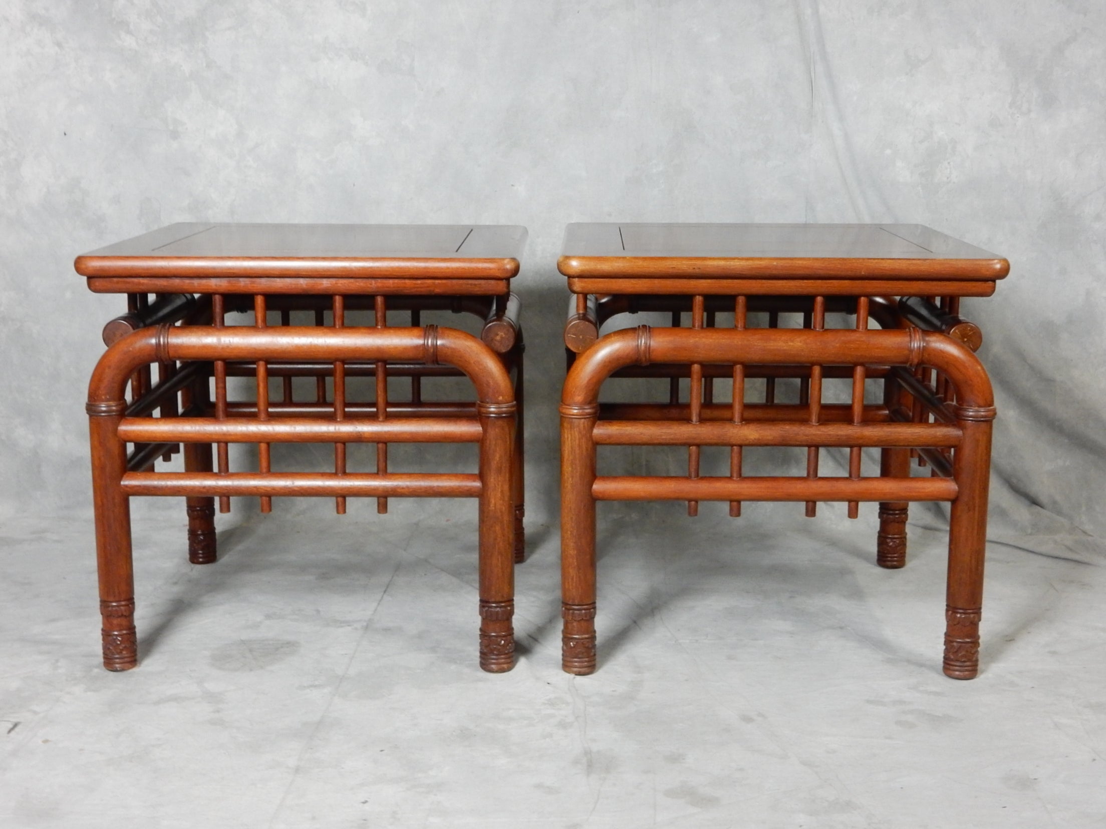 Mid-Century Sculptural Bentwood Teak Birdcage Sofa Tables For Sale 1