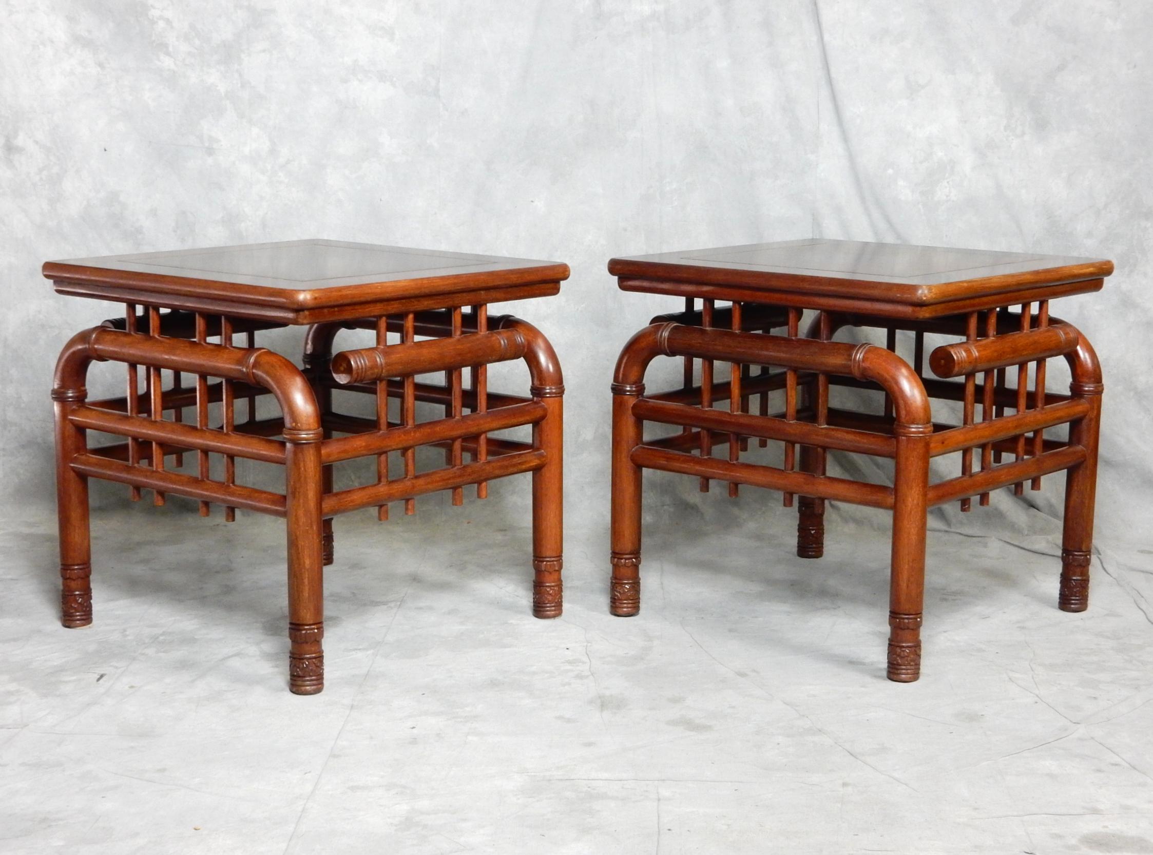 Mid-Century Sculptural Bentwood Teak Birdcage Sofa Tables For Sale 3