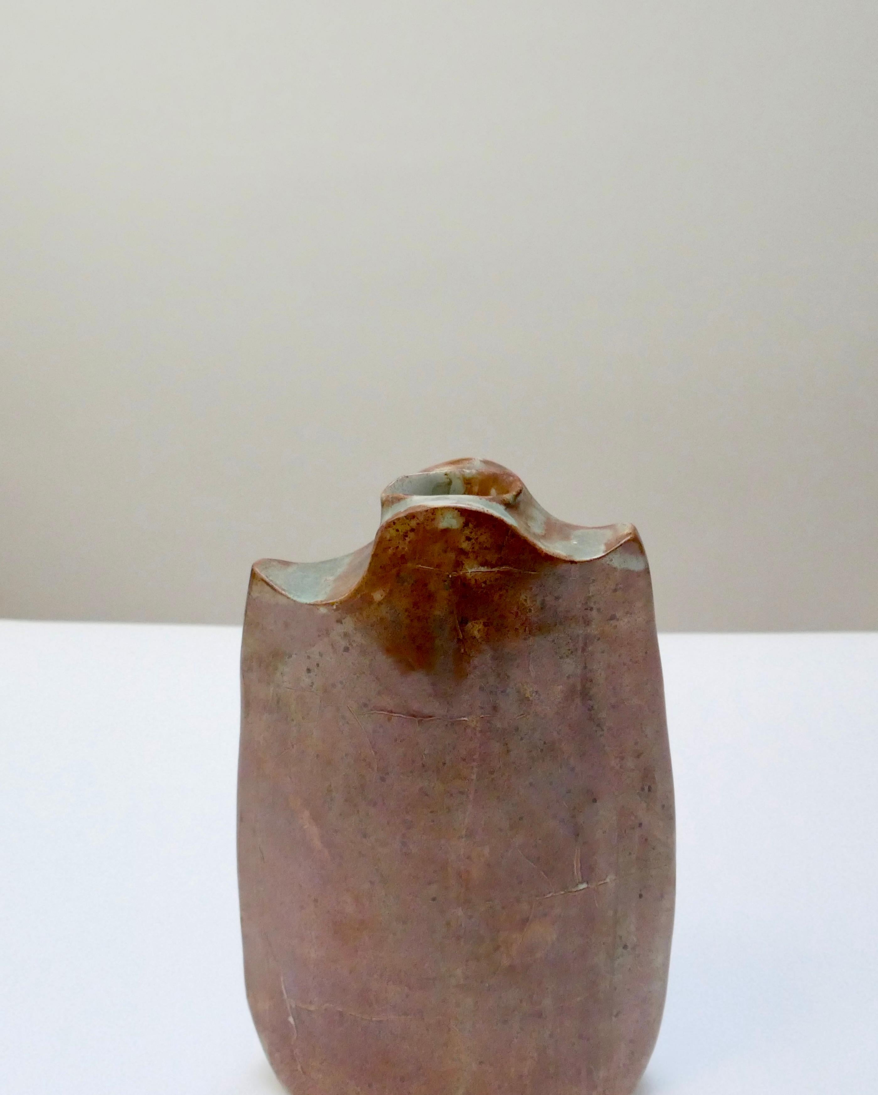 French Mid-Century Sculptural Terracotta Vase, France For Sale