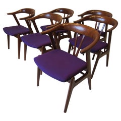 Mid Century Sculptural Walnut Dining Chairs