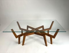 Mid-Century Sculptural Wooden Coffee Table, Italy, 1950s