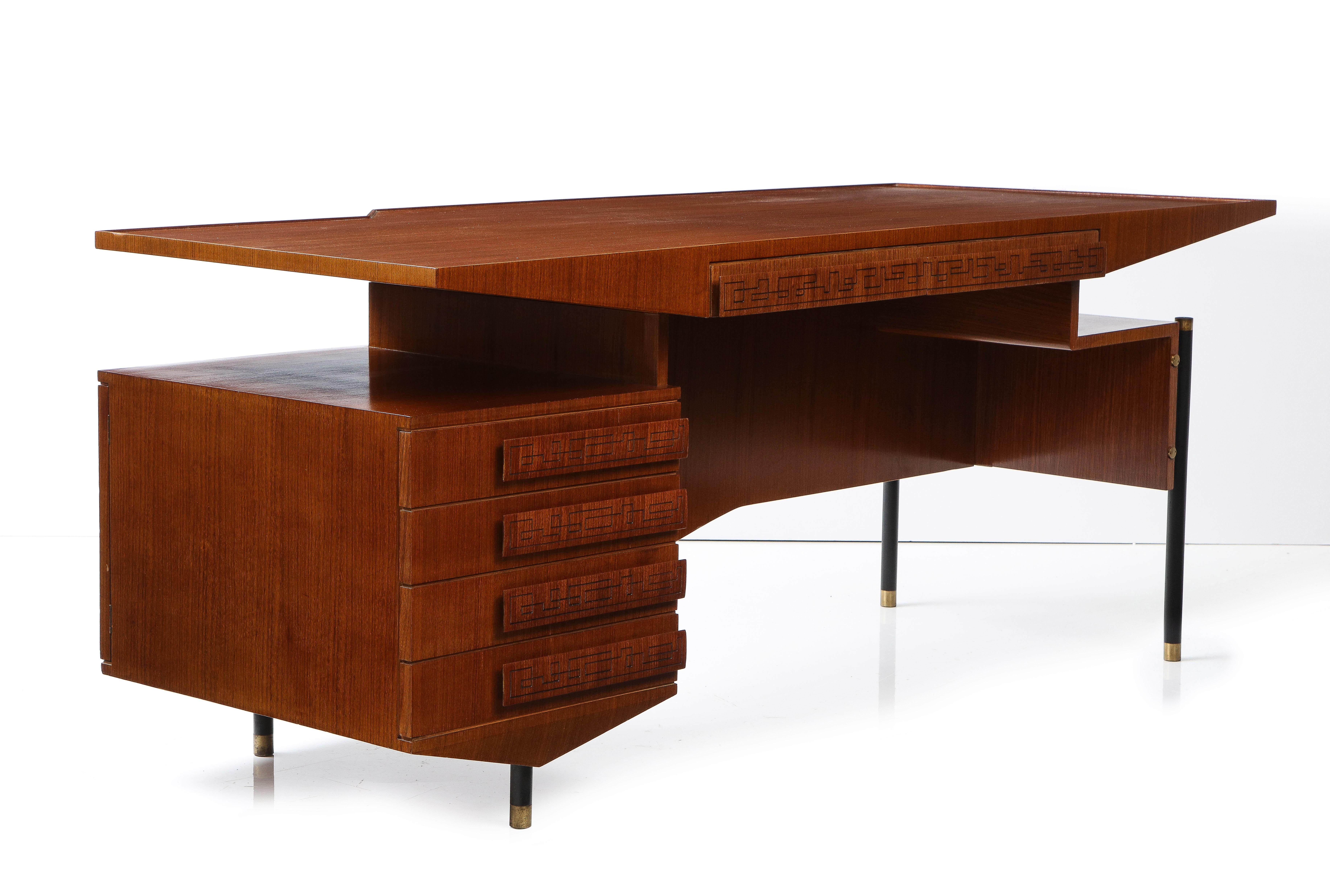 Midcentury Sculptural Writing Desk in the Style of Ico Parisi, Italy, circa 1960 For Sale 11