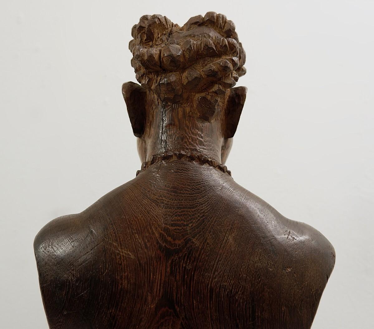 Mid Century Sculpture African Bust in Wenge, Congo, 1960s 2