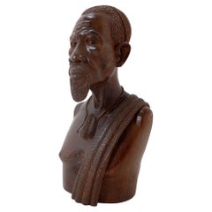 Mid Century Sculpture African bust in wenge - Congo