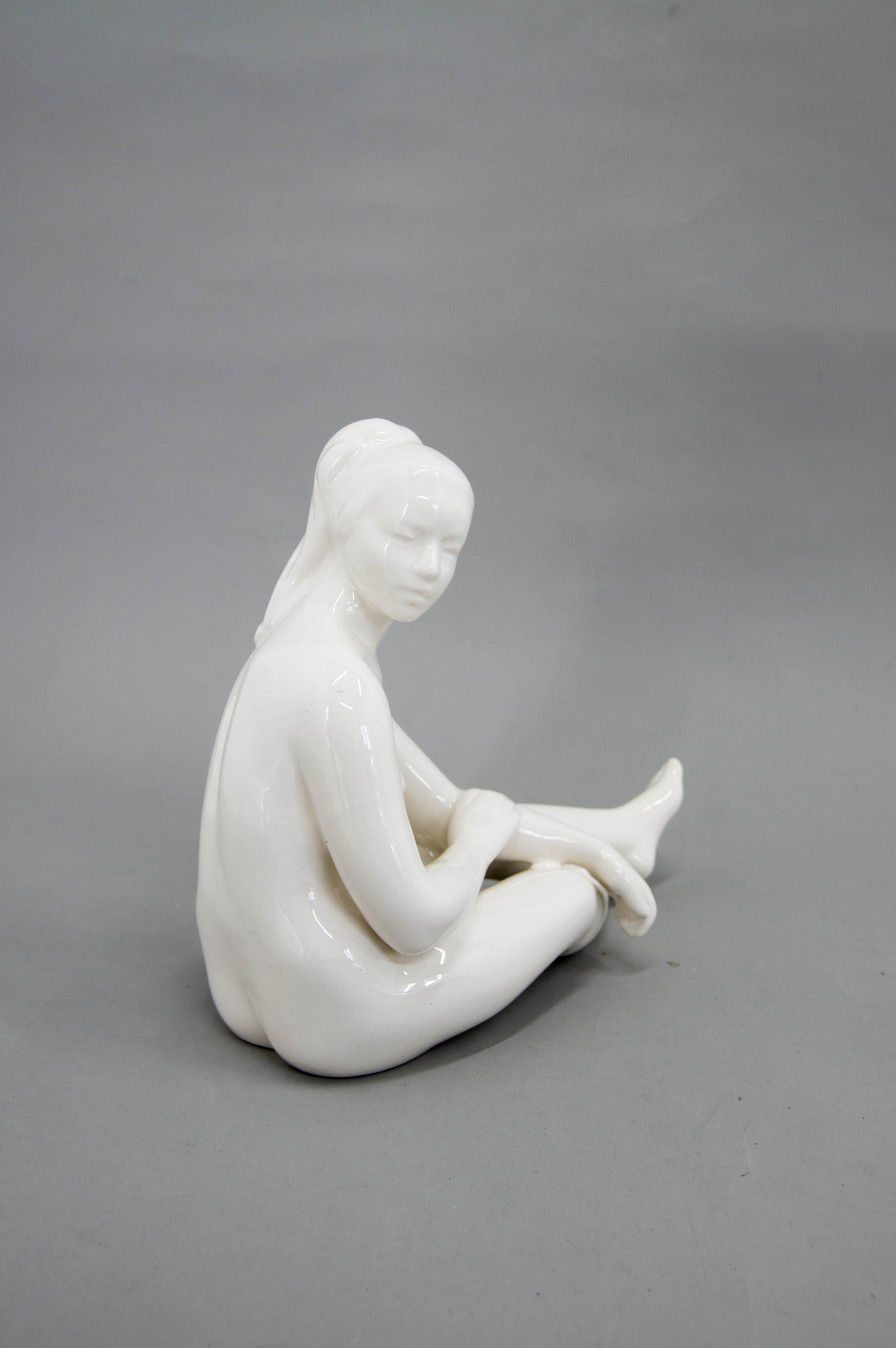 Glazed Mid-Century Sculpture Attributed to Bohumil Kokrda, 1960s For Sale