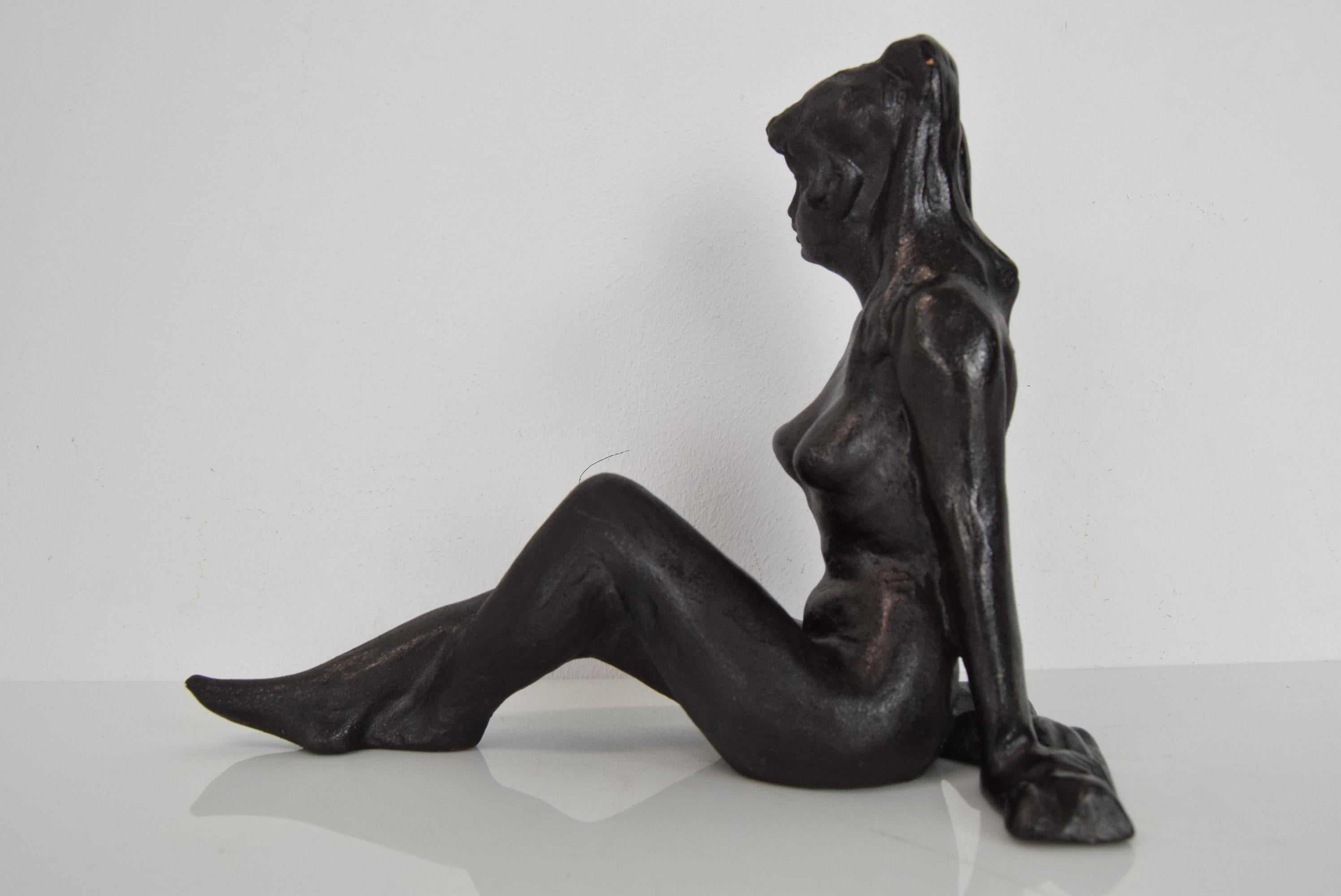 Mid-20th Century Mid-Century Sculpture by Bohumil Kokrda for Jihokera, 1960's For Sale