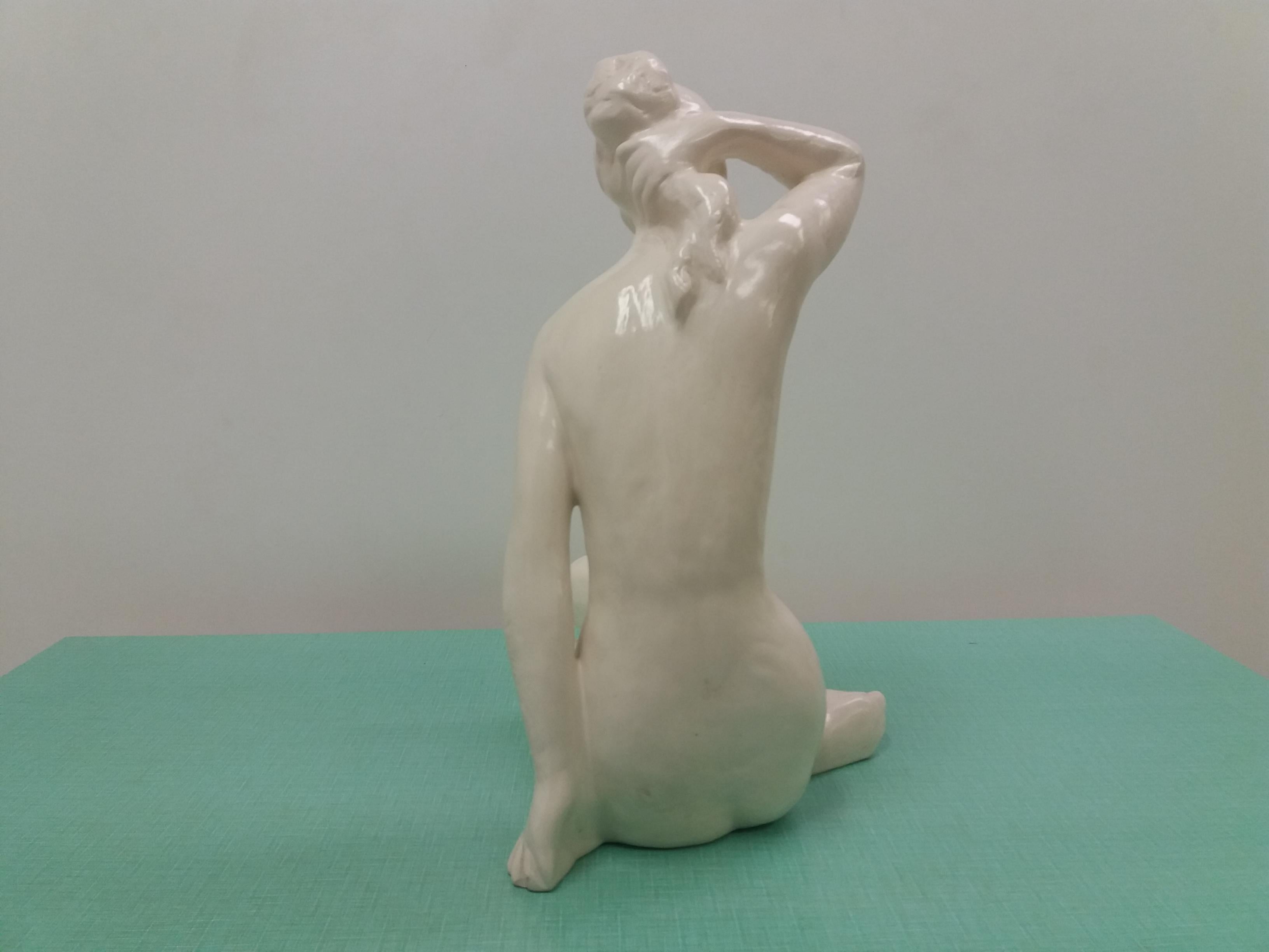 Mid-Century Modern Midcentury Sculpture Nude Woman Designed by Bohumil Kokrda, 1960s For Sale