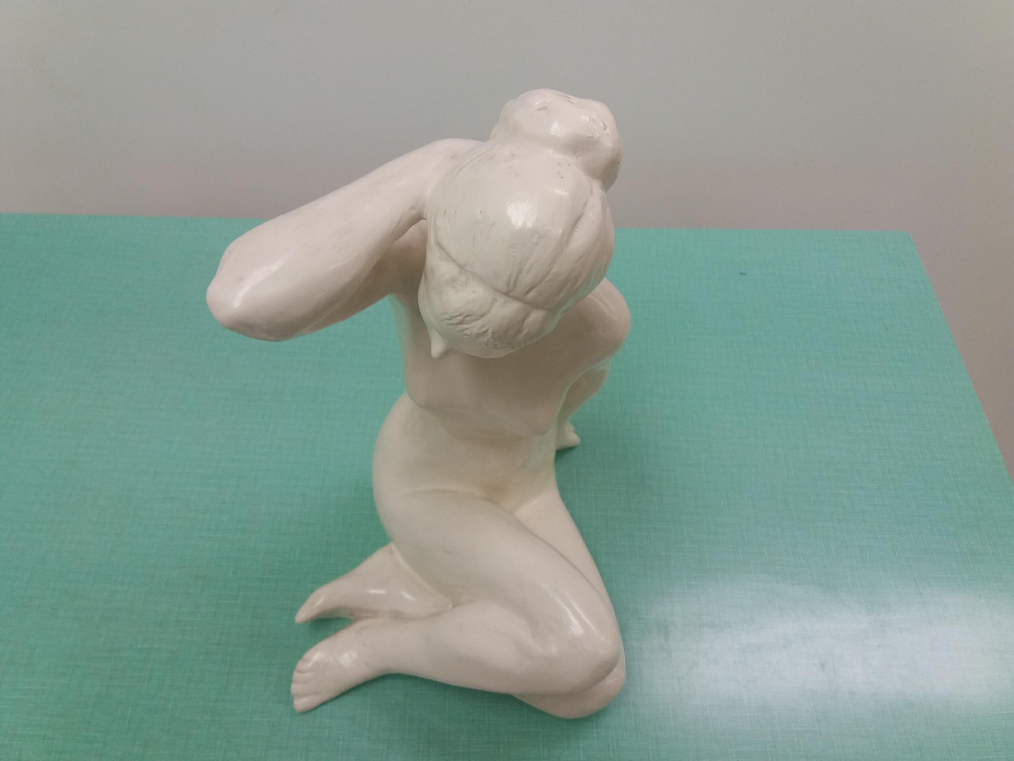 Mid-20th Century Midcentury Sculpture Nude Woman Designed by Bohumil Kokrda, 1960s For Sale