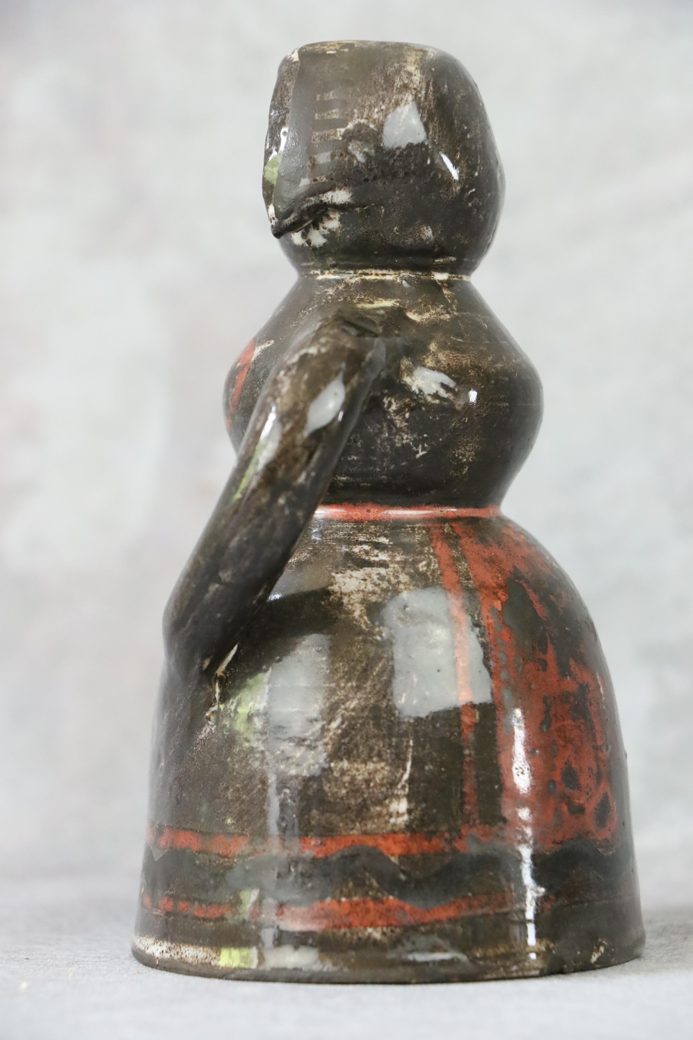 Hand-Crafted Mid-Century sculpture of a woman in ceramic by Jean Derval, Vallauris, 1950s For Sale