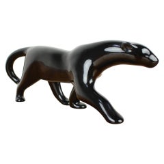 Mid-Century Sculpture of Black Panther, 1960s