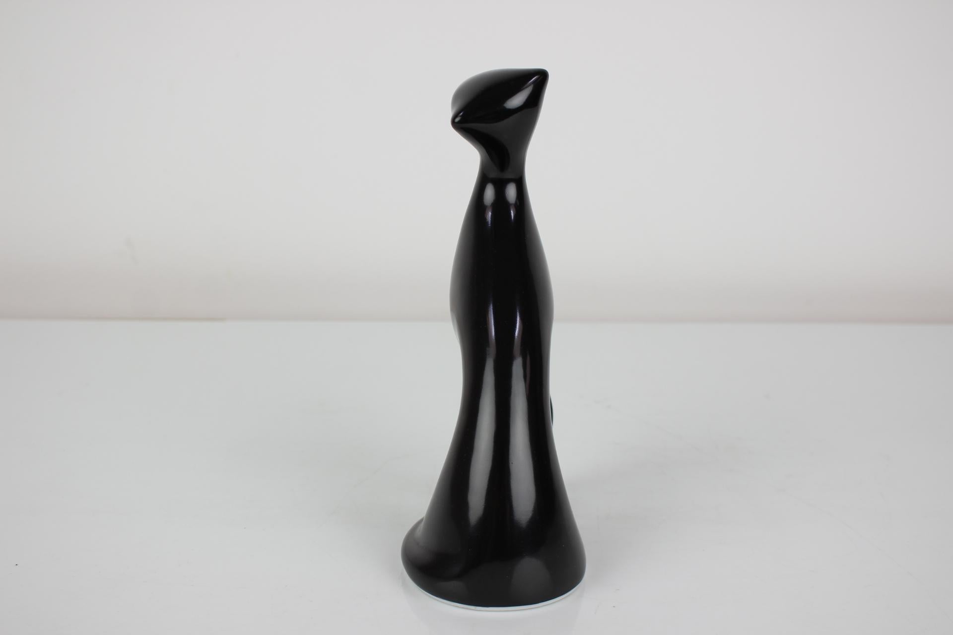 Mid-Century Modern Sculpture du milieu du siècle dernier de chat/Royal Dux, années 1960 en vente